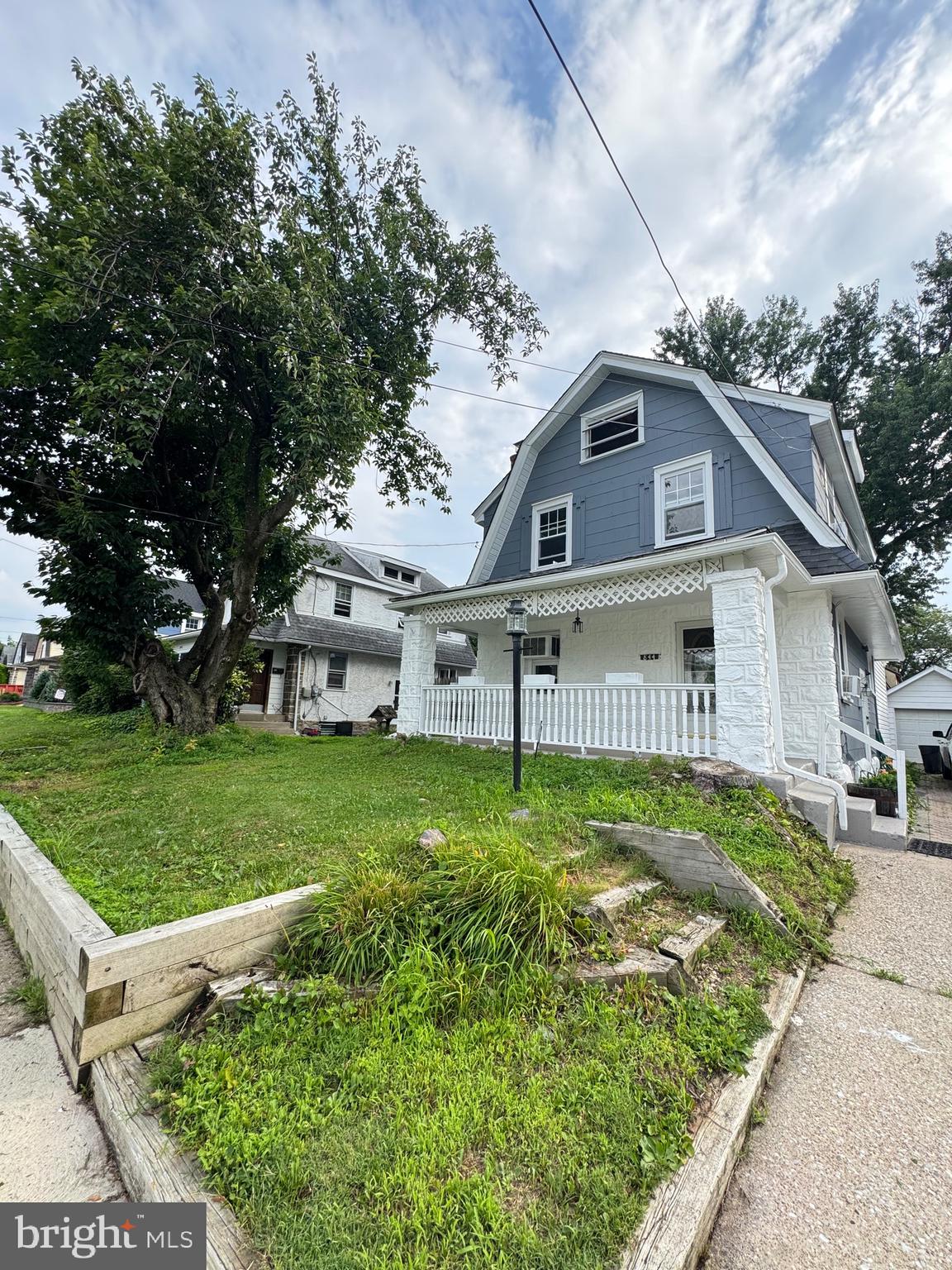 Welcome to 844 Mason Avenue, situated on a beautiful, quiet tree lined street with front covered porch. This charming single Dutch Colonial home, built in 1929, features 3 bedrooms, one full bathroom, two half bathrooms and a great FAMILY ROOM ADDITION off the kitchen. Enter the covered porch to the living room with stone fireplace and newer hardwood flooring throughout. Flow into the dining room with bay window. There is a half bathroom tucked under the stairs. The kitchen features light cabinets with lots of counter space, stainless steel appliances, gas cooking and granite countertops. The sunny family room addition has ceramic tile flooring and skylights with a sliding door to the patio with sunseter awning and level backyard. The second floor includes three bedrooms with oak hardwood flooring with walnut inlay. There is a hall bathroom with tub/shower combo has a new sink and toilet. The walk up third floor which is partially finished and offers ample storage space or add heat and finish it for an office or additional 4th bedroom.The basement has been finished with a half bathroom and a laundry area, and. 2nd kitchen w/ sink, DW, gas stove and cabinets, And glass block windows with Center screens. There is a pavered driveway, a detached one car garage with a new paved floor, a storage shed and a tree house in the backyard. Add your personal touches and make this your home! This home is being sold as is. This lovely walkable location with sidewalks is convenient to nearby schools, public transportation, restaurants and shopping! Ideally located minutes from major highways (Rte 1, Rte 3 and I-476), and the Philadelphia Airport.