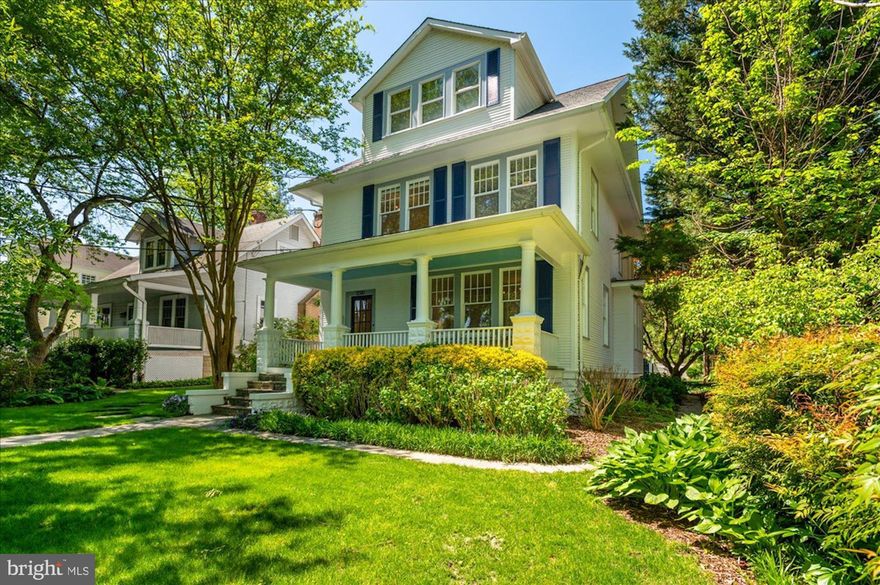 OPEN HOUSE SUNDAY 5/15 1:00 - 3:00 PM! NEW LISTING -- 5BEDROOM/3.5 BATH CRAFTSMAN WITH DETACHED GUEST HOUSE ON LEVEL LOT! This quintessential  Palisades circa 1926 charmer...Features welcoming Front Porch that exemplifies the spirit of this singular neighborhood. High ceilings and the open floor plan with natural light, vintage pine floors, charm and warmth throughout. The Primary Suite is the perfect respite with whole floor privacy and en Suite Full Bathroom. The second floor has four bedrooms and a generous center hall featuring a large Full Bathroom with double sinks. The main level is wonderful for entertaining and daily living with a circular flow and another porch in the back that opens to the generous and level back yard further enhanced by a guest suite with sleep loft and generous living/working space. This charming home is also ideally sited on a tree-lined block with sidewalks in the heart of this charming and historic neighborhood. BY APPOINTMENT ONLY!
