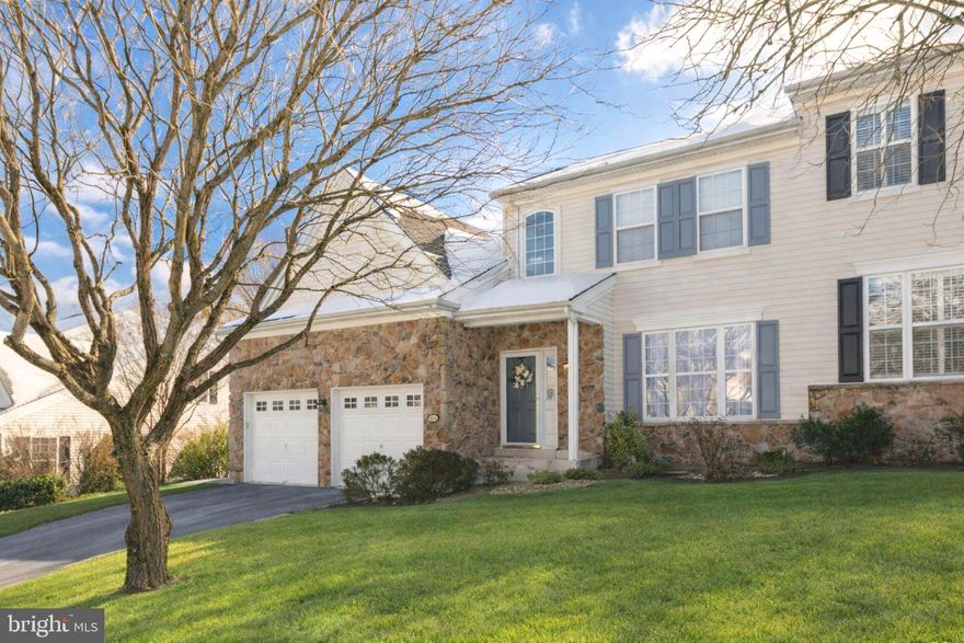 Nestled in the charming Green Lane Village, this beautiful and spacious semi-detached home offers comfort, style, and plenty of room to spread out.  You can enter this property through the attached two car garage or the pretty front porch. A stunning two-story foyer welcomes you, leading directly into a large, open living area. The bright, inviting kitchen flows seamlessly into the dining area, with sliding doors that open to a deck- perfect for entertaining or relaxing outdoors as it steps down to the backyard.
The family room (right off of the kitchen and dining area) is filled with natural light from oversized windows and features a cozy gas fireplace for those cool evenings. This level also offers a 1/2 bath, garage access and the lower-level entrance.  Upstairs, the primary suite includes a private bath with a soaking tub, creating a peaceful retreat. Two additional bedrooms share a Jack-and-Jill style full bath. The laundry room is thoughtfully located on this floor, how convenient!
A full finished basement adds even more space, ideal for a home office, gym, media room, gaming, crafting or just relaxing watching TV.  Well maintained with opportunity to update to your taste.
HOA covers exterior maintenance including snow removal, grass, walkway, roof (scheduled to be replaced this spring), siding, downspouts.
Motivated sellers, bring offers!
This is a great location!