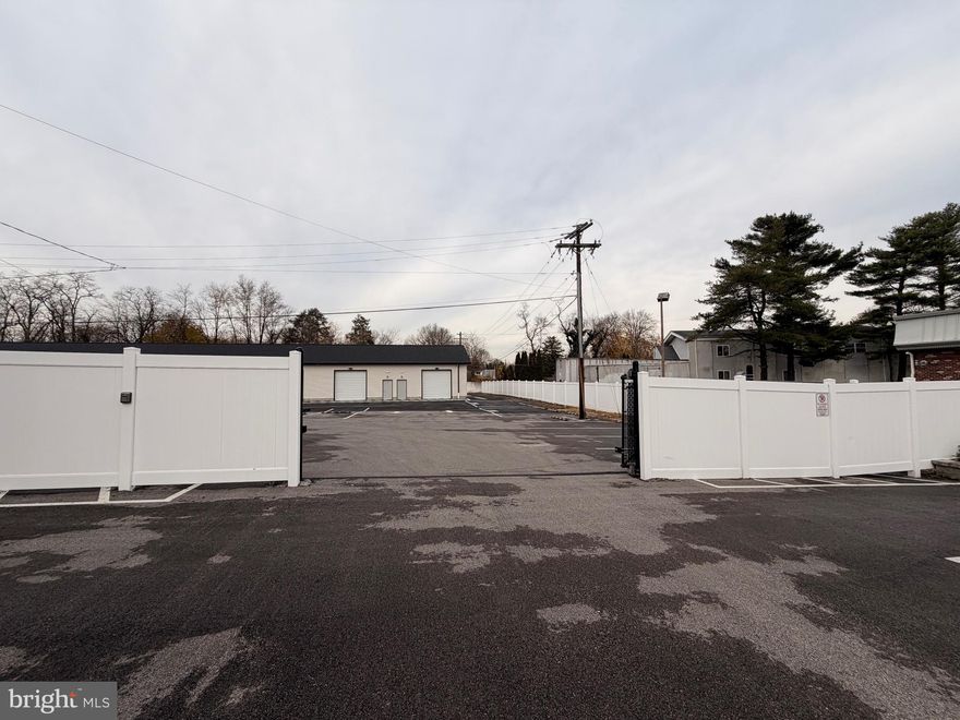 Brand-New 2025 Storage Facility – 6 Premium Units Available on Route 13. Introducing a newly built storage complex offering six spacious 700 sq. ft units, each featuring an impressive 14-foot ceiling height. Every unit is designed with convenience and flexibility in mind—equipped with a high roll-up door, an additional standard entry door, and a clean vanilla-box interior finished with fresh white paint and four bright LED ceiling lights. This fully secured property includes: Keypad-controlled gated access, 20+ security cameras covering all angles, Floodlights throughout the property along with four tall pole lights for maximum visibility at night, Individual electric meters for every unit, Fully fenced grounds for added protection, Perfectly positioned right on Route 13 with quick access to Route 95, this location offers excellent visibility and accessibility for businesses, contractors, or anyone in need of high-quality storage space. A rare opportunity to lease brand-new storage units in a prime, high-traffic location.
