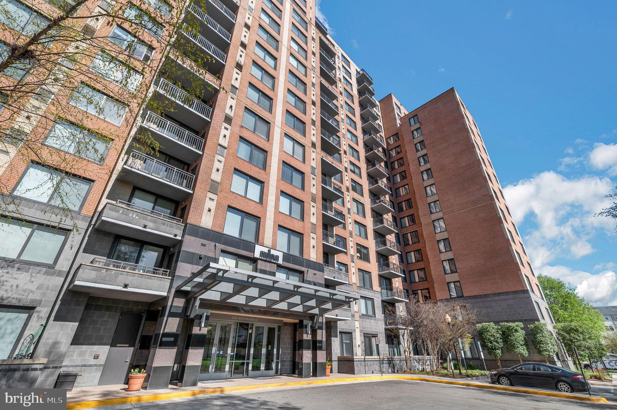 Reduced!Unbeatable location at an affordable price in an amazing secure building ! Less than a 5 minute walk to the Yellow line-Huntington metro. Welcome to Midtown of Alexandria-a commuters ideal location. A premier building boasting concierge service, assigned under ground covered parking, meeting rooms, a party room, a gym and out door pool. It does not get any better than this. The unit sits on the 11th floor. Newer HVAC is one year old. The kitchen boasts granite counters, generous cabinet space, a built in microwave, dishwasher and stainless appliances. The double closet is very large and spans most of the length of the unit wall. There is a coat closet at the entrance for even more storage. The bathroom has generously spaced granite counters , a large soaking tub with a shower and ceramic tile floors. In unit Washer and Dryer. The entire space is filled with natural light. This is simply the cutest place to call home at an amazing value- A must see!