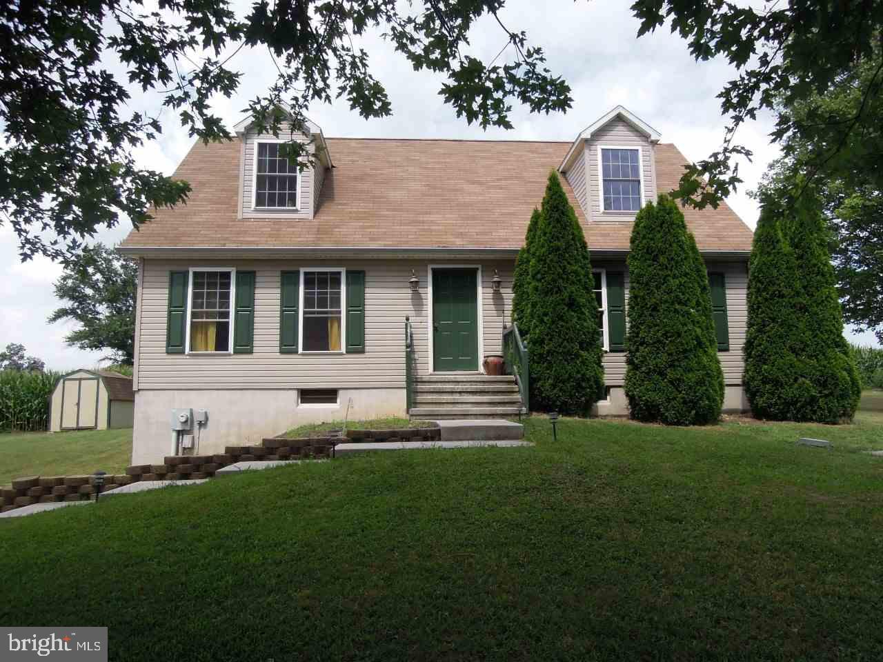 1560 SQFT Cape Cod on 1.5 Rural Acres with 28 x 26 two-car detached heated garage. All appliances and storage shed convey. 1st Fl. master bdrm. and laundry room. Comfortable propane forced heat and central air - or use the electric heat. Conewago Valley School Dist. Full walk-out basement could be finished for additional square footage. USDA eligible.