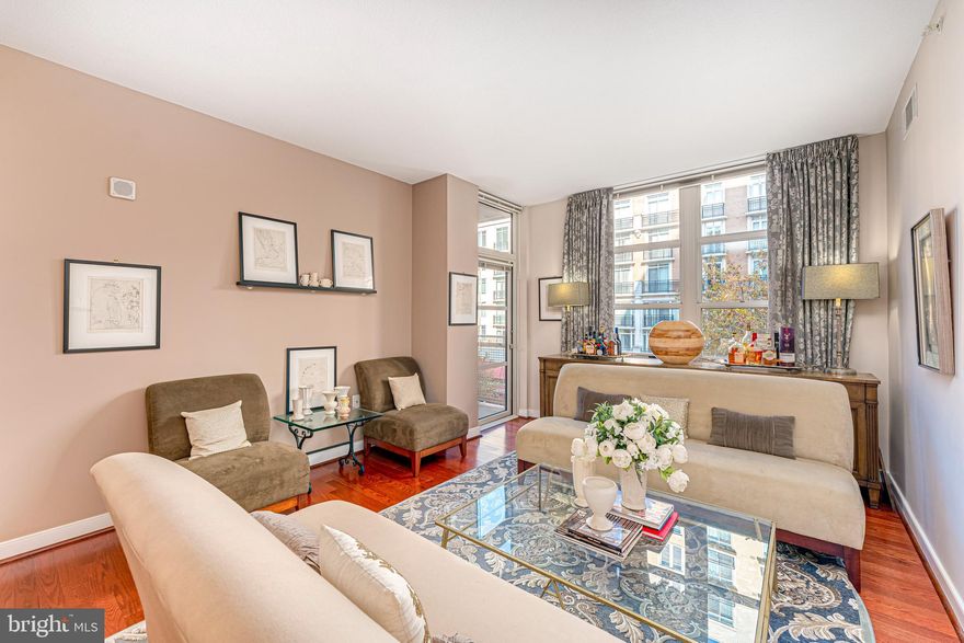 Exquisite 2 BR, 2 BA Luxury Condo with balcony view of the Potomac River and in the heart of downtown National Harbor. The 2nd master has built-ins suitable for full-time home office. The queen murphy bed/bookcase wall conveys. Builder-grade appliances replaced include microwave/vent-2019 (GE) and Bosch dishwasher (2018 - stainless interior). Has onsite amenities and easy access to world-class shopping, dining, entertainment &  MGM National Harbor Resort/Casino. Just min to Washington, DC & Old Town Alexandria. Shuttle service to King St Metro & water taxi service. 2 space garage parking.