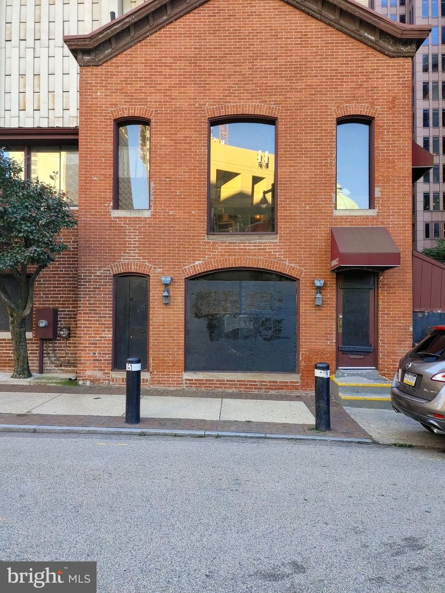 Iconic Center City bar/restaurant for sale.  Strategically located bar restaurant available for the first time since 1975.  Come buy a piece of Philadelphia history in this quaint building that has defied the high rise developement that surrounds it.