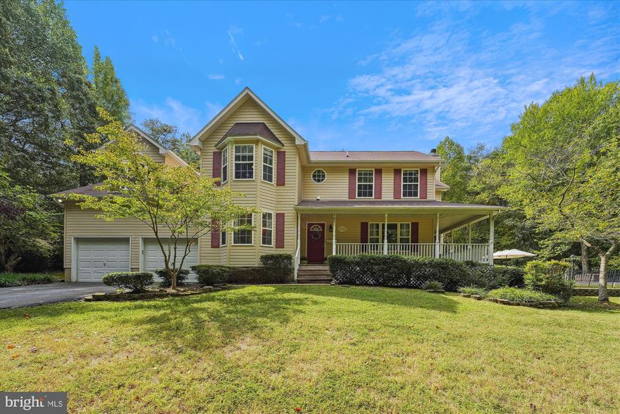 *** Open House ! Today!  Oct 12, 2024  1:00 -3:00 pm.   ***   Assumable VA loan with 2.625.%  interest . 
Beautiful Home with 3 Finished Levels on a Private 2-Acre Lot.
This home offers 3,600 square feet of finished space and a covered wrap-around front porch. The private lot includes an inground heated saltwater pool with a diving board, perfect for outdoor relaxation.

Inside, the main level features hardwood floors, a formal dining room with a bay window, crown and chair molding, and a living room with plenty of natural light. The kitchen includes new stainless steel appliances, a tile backsplash, HI MAC solid countertops, a freestanding island, and a pantry. The breakfast area opens to an enchanting backyard.  The family room has a wood-burning fireplace, ceiling fan, and doors leading to the covered porch.

Upstairs, the primary suite includes vaulted ceilings, a ceiling fan, a sitting area, and a walk-in closet with custom built-ins. The primary bathroom has a soaking tub, double vanity, and a large shower. The upper level also has luxury laminate flooring and a separate laundry room.

The finished lower level includes a rec room that could serve as a second kitchen or in-law apartment, two additional finished rooms, and a full bathroom.

The yard features cherry and fig trees, along with berry bushes, and two storage sheds. The home is located on a shared private driveway.

A great combination of space, privacy, and amenities