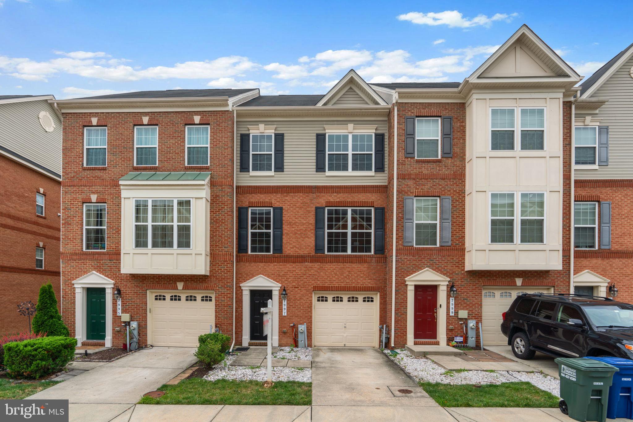 Meticulously maintained Brick Front, 3 fully finished levels, 3-Bedroom 2 Full & 2 Half Bath with Attached 1 Car Garage and non-maintenance Composite large Deck in Howard County's Blue Stream community. The Main Level features a Foyer with a Hardwood floor and offers a large living space that can be used as a Living/Entertainment room or as a home office with a Half Bath, access to the garage, and sliding glass door access to the rear yard. Walking to the second level, the abundance of living space cannot be beat, including a dining space that leads to the maintenance-free deck, all separated by a center-loaded kitchen. Featuring an oversized kitchen island, Stainless Steel appliances, beautiful cabinetry, granite counters, and ample cabinet space for all your culinary needs. This kitchen has a very open floor plan to entertain dinner parties or prepare meals, and is perfect for all skill levels. Upstairs welcomes with a luxurious primary bedroom suite with a spacious walk-in closet, bathroom featuring upgraded dual vanities, and an oversized shower. The two other bedrooms on this level offer generous closet space, which also share the Hallway Bathroom. Laundry on the bedroom level makes life easier with the washer and dryer. This well-maintained, beautiful home is conveniently located with easy access to shopping, dining, parks, and commuter routes.