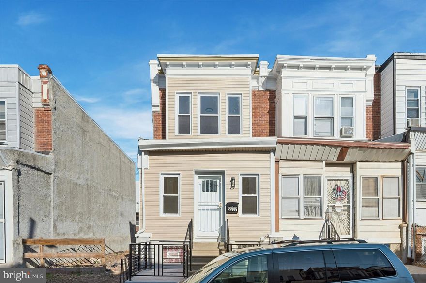 Everything is New! Enter the foyer with large windows letting in natural light. Next the living room has the open concept first floor with new wood floors, powder room and kitchen, plus mud room or pantry area. The kitchen is equipped with granite counter tops, decorative backsplash, and new stainless steel appliances. The back door from the kitchen leads to the back porch and fenced-in backyard.  The second floor had three generous sized bedrooms and one full bathroom. All of the bedrooms have new carpet. Enter the full finished basement with tile floor and full bathroom combined with laundry area. New recessed lighting, new windows, new HVAC system  and new flooring.  The backyard is ideal for grilling outdoors while the front yard can be used for relaxing. This home is a great value with many amenities.
