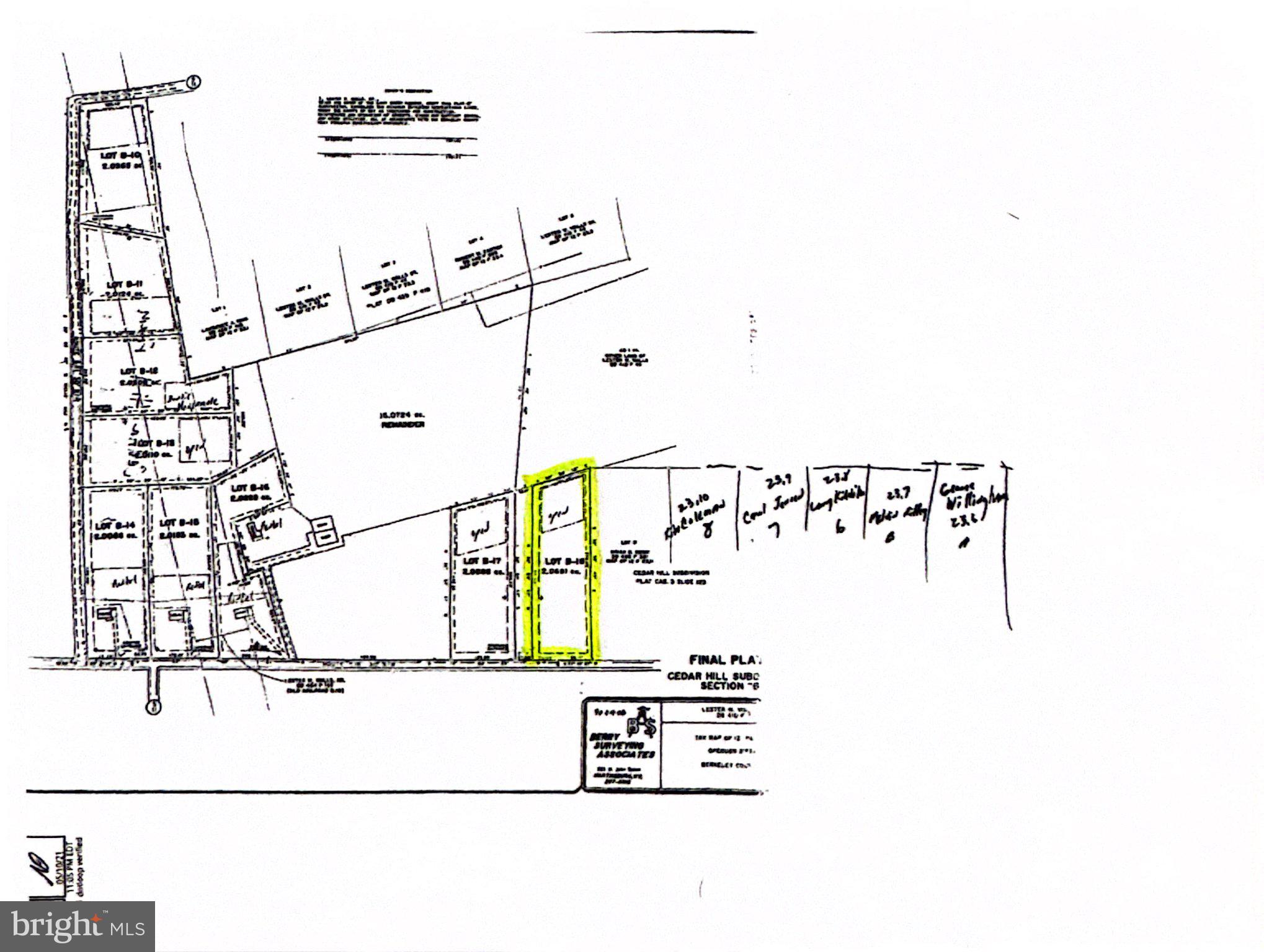 Lot B18 CEDAR LANE