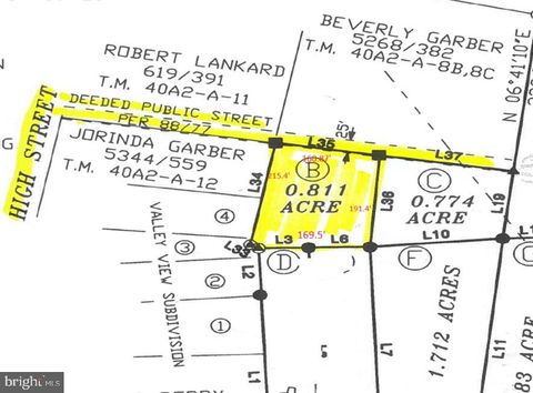 Vacant Land For Sale - LOT B High Street<br/> Rockingham County, TIMBERVILLE, VA 22853