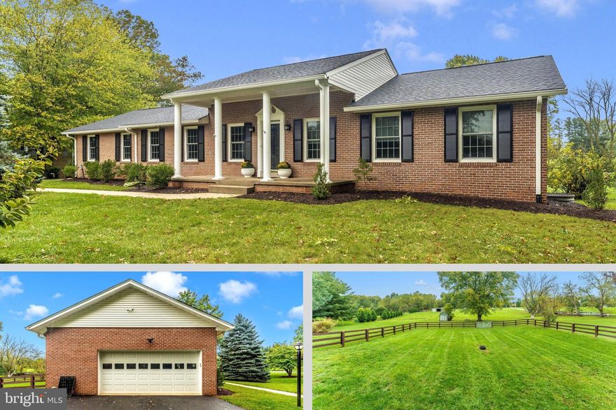 Welcome home to 4198 Palomina Lane! This stunning, move-in ready, 5 bedroom 3 bathroom home, situated on a peaceful 3.71 acre lot, is everything you've been searching for! Arriving to the property you'll instantly appreciate the curb appeal of this stately brick home with an inviting covered front porch on a desirable corner lot. Stepping inside you'll find your main level which offers a formal living and dining room, kitchen with eat-in breakfast area, family room featuring a wood burning brick fireplace, plus access to your mud room with washer and dryer, doorway to your convenient two car side-load garage and a spacious pantry. The main then offers your primary suite with private full bath, two secondary bedrooms and full hall bath. The lower level of your home offers a rec area, two large bedrooms with shared access to a full bath, plus a large unfinished area - perfect for extra storage. Outside of the home you'll enjoy a spacious deck overlooking the property which includes a fenced backyard area, storage shed, plus a secondary fenced area with a small barn. In addition to all of the beautiful cosmetic renovations, the home also has a newer roof, all new windows and doors, whole home electrical upgrade, and new water filtration system. Looking for more? This property has been reviewed by Frederick County for a possible future accessory dwelling unit and secondary septic (see paperwork in the documents section for more information). Don't miss your chance at this amazing opportunity!