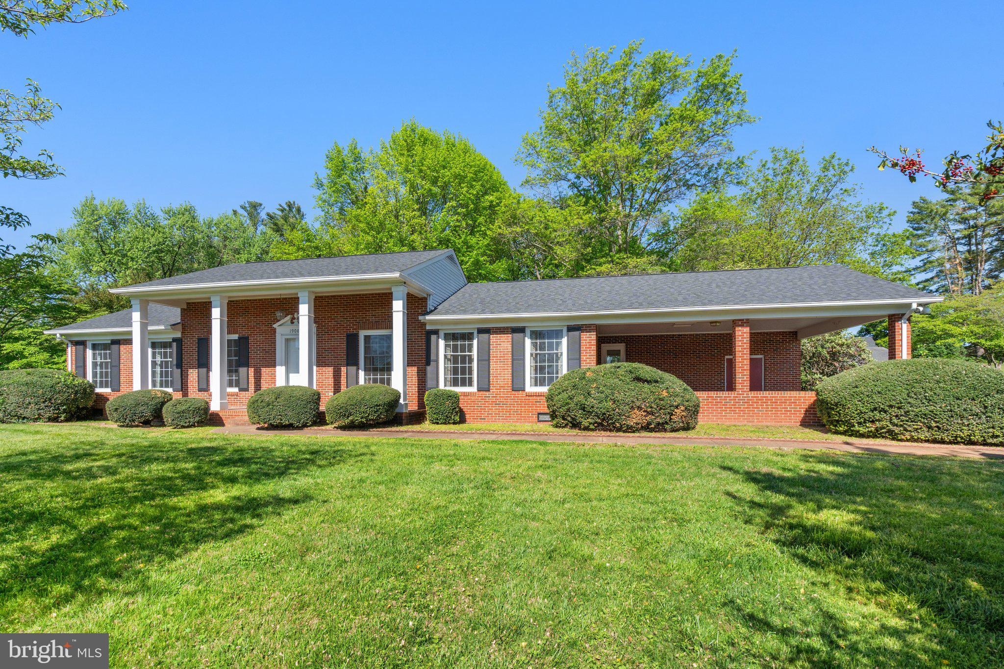 Come enjoy stately one level living at 19084 Colonial Drive. Offered for the first time by its original owner, this all brick rambler sits on a peaceful 1.1 acre lot just outside the town of Culpeper and has great curb appeal. The property is towards the end of the quiet cul-de-sac, and the street offers easy access to downtown Culpeper & commuter routes. The inside of the home features a foyer with wood floors, a large living/dining room, and a cozy family room with a wood burning fireplace and brick mantel. The kitchen overlooks the family room, and includes a double oven, cooktop with rangehood, newer dishwasher, and workstation. A huge light-filled sunroom is off the back, with two exterior doors. There is a separate laundry/mud room off the kitchen, with a side door to the 2-car attached carport. The owner's suite features an en suite bathroom, and there are two other spacious bedrooms & a full bathroom off the hallway. Enjoy the outdoors on the covered front porch or the rear stone patio. A storage/utility closet is in the carport, and there is a shed in the backyard, perfect for a mower or outdoor tools. A newer architectural shingle roof and oversized windows have been installed, and the home has been well-maintained through the years by the original owner. Being sold as-is. Don't miss your opportunity to be the next owner of this amazing property!