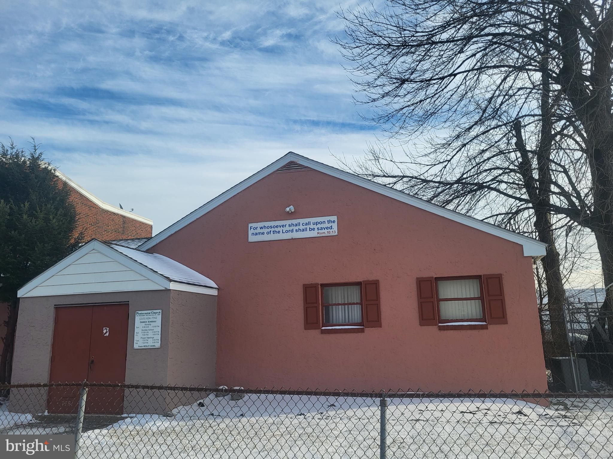 Price Reduced!! Wonderful opportunity!!
Church Building for Sale with chairs in pews.
Great for a congregation 150-200.
Space can be developed for parking in the side.
Commercial building available for sale in Northeast Philadelphia.
Furniture included as shown.
Last used as a church, so building is currently tax-exempt.
Open layout lends itself to various potential uses for new Buyer.