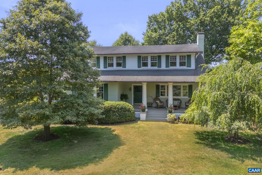 Mill Stone is a truly special offering, in the heart of Ivy.Open Houses canceled.   Ideally situated less than 5 minutes west of the Boars Head and Farmington and less than 10 minutes to UVA. This  distinguished 4 bedroom, 2.5 bath home is sited on an elevated, level 8.8 acre parcel offering pastoral and seasonal mountain views. Graceful porches on 3 sides of this 1920's renovated home. Enjoy the shade from majestic 100 year old trees.  Heart pine floors, high ceilings, 2 fireplaces, lovely woodwork, a renovated eatin kitchen with granite counters, stainless steel appliances,a fabulous grill with its own chimney, cherry cabinets. All 3 bathrooms have been renovated.  3 dependencies: separate potting/garden shed, a home office with guest facilities, and an original 4 room farm managers cottage. A large paddock with board fencing. So many possibilities: plenty of room for a 3 car garage and additional parking. No HOA. Create your own private compound only minutes from the University.,Cherry Cabinets,Granite Counter,Wood Cabinets,Fireplace in Den,Fireplace in Kitchen,Fireplace in Living Room