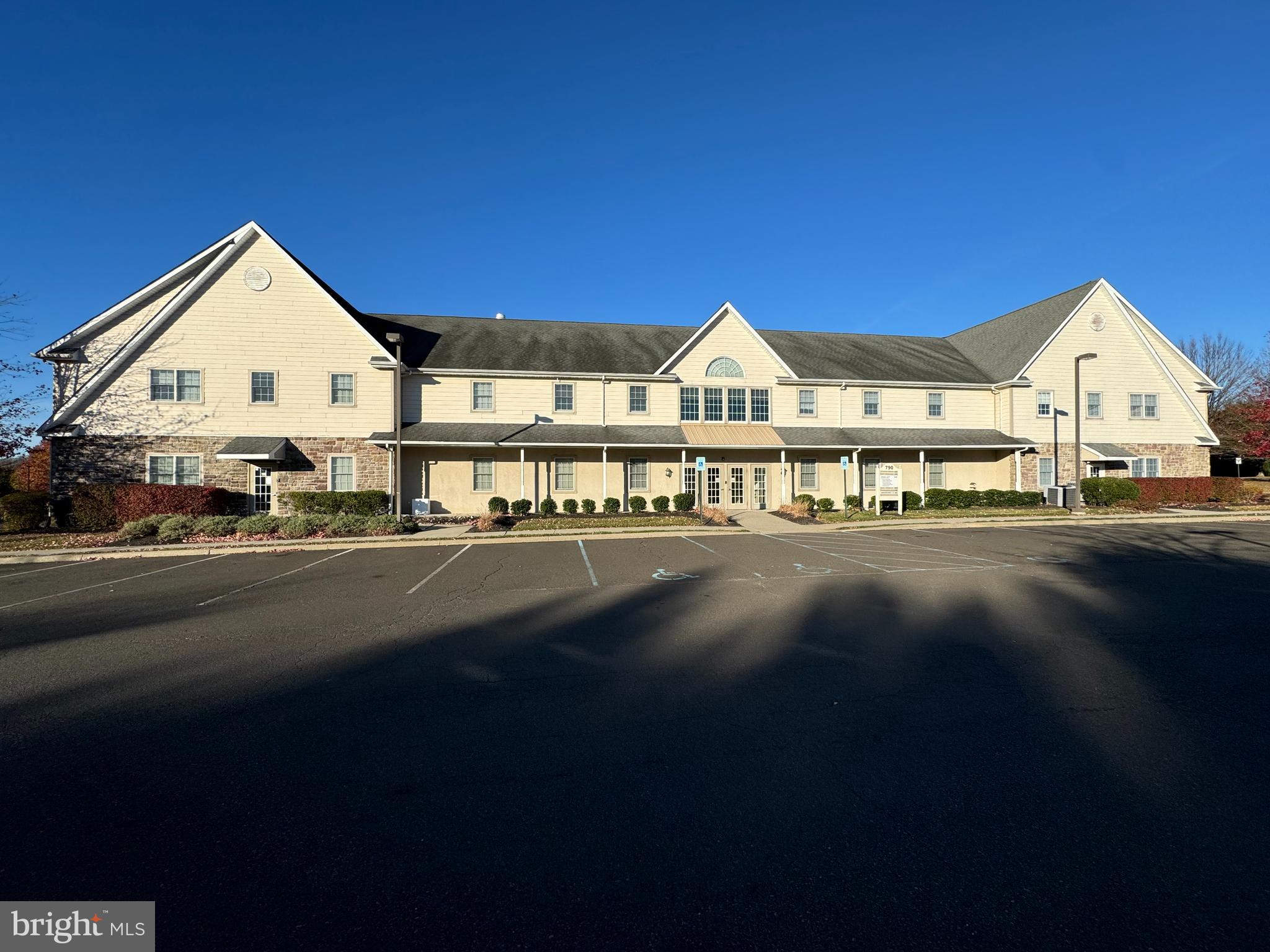 Newtown Office Park - Medical and/or professional use approved; Second floor office condominium in elevator served building currently separated into two separate units (Suites 422 - approx 4007 sf and Suite 425 - approx 3689 sf); Suite 422 is currently tenant occupied and Suite 425 is currently owner occupied with a flexible move out date; Floor plans are attached in Documents; Suite 425 is a stunning modern office setting perfect to attract both clients and employees; Suite 422 (Leased) features a large reception area with cathedral ceiling and many private offices and break room; Convenient to both Historic Newtown Borough and Newtown's ever expanding restaurant scene, as well as quick access to I-295, the PA Turnpike and Route 1, this property is perfect for the owner/investor, while giving the user potential for growth (Suite 425 is also available for Lease at $25/sf plus $2/electric/cam); Monthly condo fee total for all units is $2165.99/mo; 2 month Capital Contribution at settlement for buyer