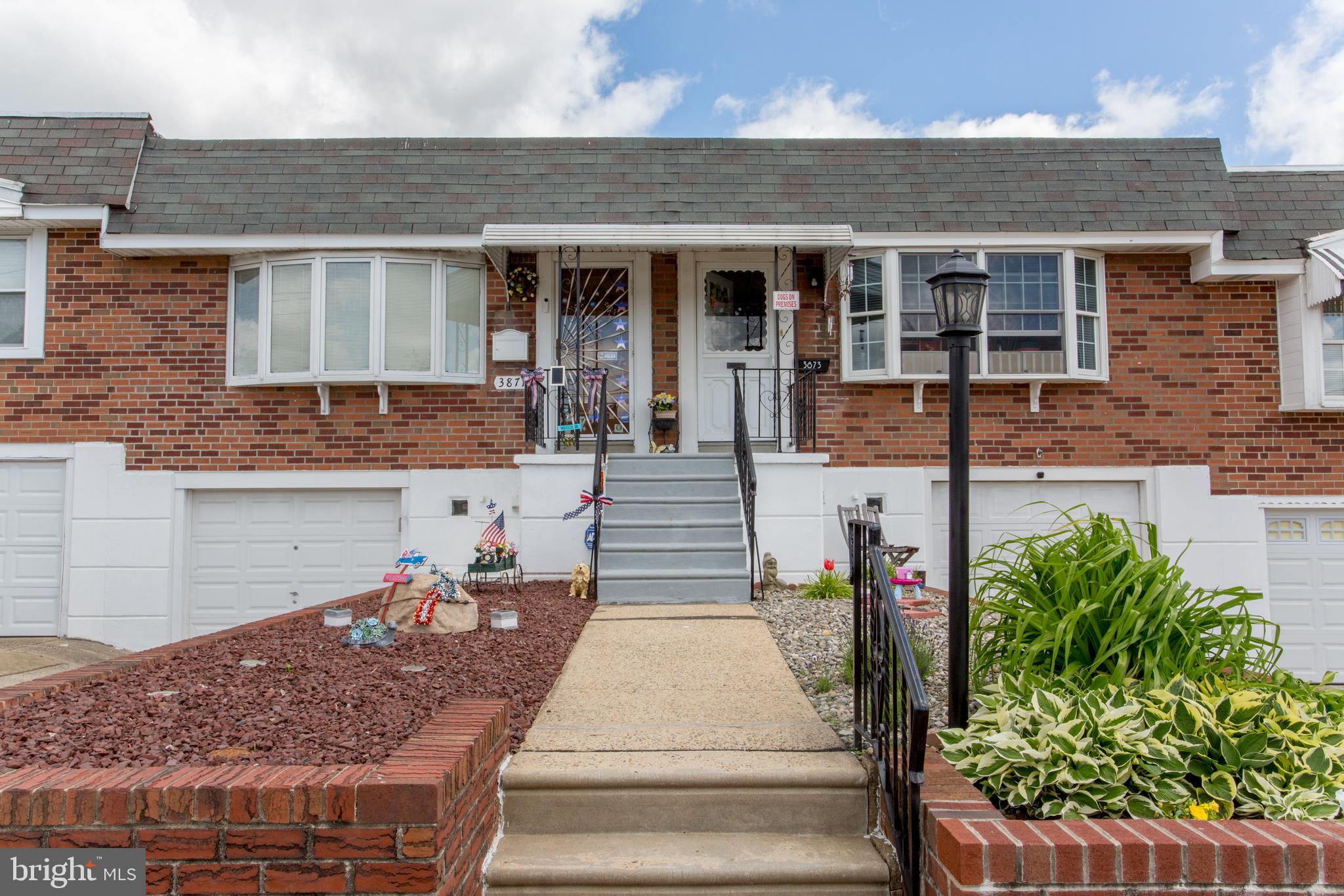 In one of NE Philadelphia's most sought neighborhoods, 3873 Fairdale has great curb appeal, ample parking, and is so conveniently located. This two bedroom airlite has been tastefully updated and well maintained. Covered entrance shared with a darling neighbor enters into the airy livingroom, dining area and updated kitchen with stainless appliances. Two spacious bedrooms are down the hall, with a brand new bathroom adjacent. The lower level has an expansive finished walkout basement with a fresh new powder room, laundry, mechanicals, and garage access. The rear yard has a convenient covered patio and easy-maintenance turf yard. Leave your lawn mower behind! This home has so much to offer at a price you can feel great about!!
