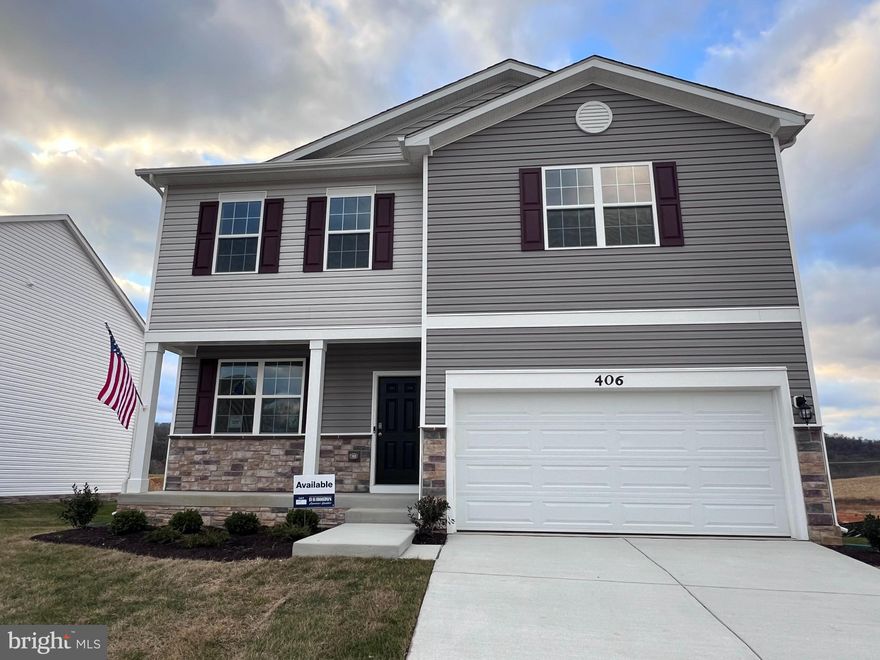 Beautiful MOVE IN READY Eastover model that offers a front porch with stacked stone for great curb appeal..  Enter into  9 ft ceilings and great "Flex" that would make a great office or sitting area..  As you walk down the foyer it opens into the open concept kitchen, dining and family room which includes white cabinets, stainless steel appliances, granite and large pantry.  This home offers 4 bedrooms  2 full baths also on the bedroom level offer granite counter tops as well and great storage off the 2nd level laundry room.  This home is on a full walk out basement that offers a 6' sliding glass door and 2 30/50 windows for great light and also offers a finished Rec Room and rough in for a future full bath as well as great storage.  All of our homes have a concrete drive way that leads into a oversized 2 car garage and includes a garage door opener and all 4 sides of the home are sodded and include a shrubbery package too! Ceiling fan rough-in's in all the bedrooms and family room