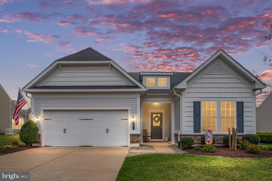 Welcome to 41 Battery Point Drive in 55+ Celebrate Virginia, Stafford County!

Nestled in the desirable neighborhood of Celebrate Virginia, this beautiful single-family home offers a perfect blend of elegance, functionality, and modern living. With a beautiful primary bedroom and bathroom, a second bedroom and full bathroom, and an additional space that can serve as an office or dining area, this home provides ample room for both work and relaxation.

As you enter, you'll be greeted by the spacious family room, featuring stunning coffered ceilings! The open-concept design flows effortlessly into the beautiful kitchen which features a wall oven, pendant lights, a large island ideal for meal prep or casual dining, and plenty of space for a table - perfect for family meals or entertaining guests. The kitchen also includes extra pantry space and storage.

Step outside to enjoy the 3-season porch with eze breeze panels, an ideal spot to relax and unwind throughout the year. From the porch, step onto the beautifully designed stamped concrete patio, perfect for outdoor dining, entertaining, or simply enjoying the fresh air.

The home also features a 2-car garage, providing both parking and extra storage space. The backyard is filled with flowering trees.

Celebrate Virginia offers fantastic community amenities, including walking trails, parks, recreational facilities, and is ideally located near shopping, dining, and entertainment. And landscaping is taken care of!

Don't miss the opportunity to make this stunning home yours. Schedule your tour of 41 Battery Point Drive today and experience all that this remarkable home and community have to offer!