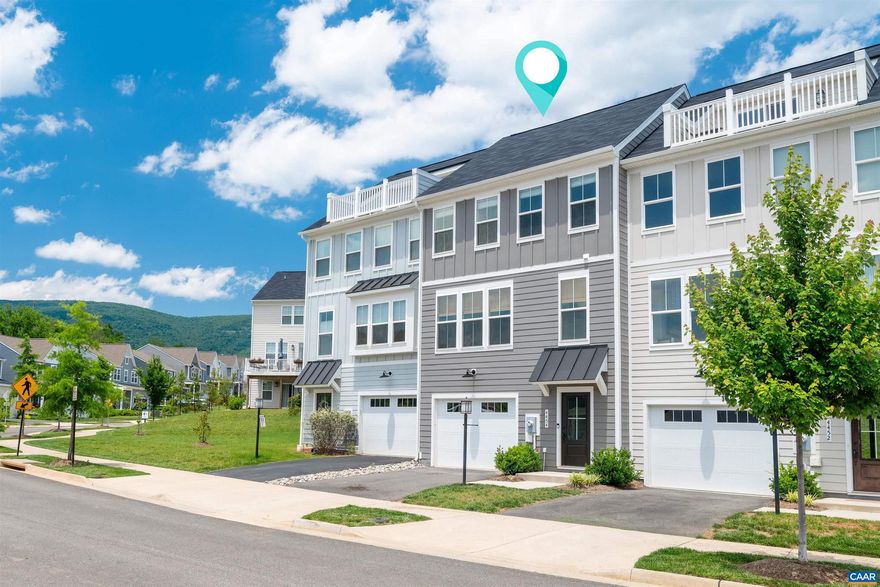 This lovely townhome in sought after Pleasant Green has it all! And just a short walk to downtown Crozet?s coffee shops, bakery, restaurants, shopping & library. This home is a must see with so many upgrades! The main living space (on the 2nd level) is a light filled open floor plan and features a modern gourmet kitchen perfect for entertaining, with a huge island, high-end stainless appliances, Quartz countertops, upgraded cabinetry and opens to the spacious low maintenance deck. The 1st level space offers lots of options; a family or play room, an office, a home gym or guest bedroom. The one-car garage has storage space and an EV charger. The 3rd level is where you will find the primary bedroom suite w/ a beautiful upgraded private bath w/ double vanity and fully tiled walk-in shower, two additional bedrooms, 2nd full bath & laundry. Energy efficiency and great sound insulation between homes. Neighborhood amenities include; playground, club house, fire pit, grills and basketball court.,Painted Cabinets,Quartz Counter,Wood Cabinets