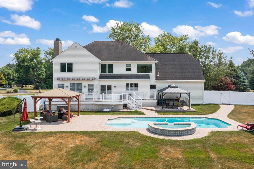 Welcome to 2 Wheatsheaf Ct., located in the desirable community of Canal Walk in New Hope, PA. This stunning home has recently been renovated and boasts an incredible backyard, making it ready for move-in. Situated on a cul-de-sac, it offers one of the best lots in the neighborhood.
Step inside and be captivated by the meticulously renovated kitchen, family room, mud room, and laundry area. The open floor concept has been thoughtfully designed with barn doors, new floors, cabinets, granite countertops, a large island, bar style sink, new appliances, a wine cooler, and a cozy fireplace. The electrical system has been upgraded, including a dedicated sub-panel. All windows have been recently replaced with top-quality Andersen energy-efficient Windows.
The staircase and general hallway hardwood floors have been refinished, adding to the home's charm. The main bathroom has been fully renovated, and a new one for the princess suite has been added. The existing hallway bathroom has been transformed into a Jack and Jill setup. Additionally, all bathrooms feature towel warmers for added comfort. The main bedroom now includes a repurposed room by Closets by Design, offering ample storage space with organizers.
For individualized comfort, each bedroom is equipped with independent Cool/Heated split units featuring dedicated thermostats and dual AC units. The main bedroom also features a backup heater. In 2015, the basement was upgraded to include a new office space, new carpet, and heating/cooling with a dedicated thermostat. The basement's functionality was enhanced with a custom workspace created by Closets by Design. Furthermore, the north basement wall features a French drain system with a new sump pump installed in 2022.
The home's essential systems have been well-maintained and updated, including a new Rheem high-capacity rapid recovery electric water heater in 2022, a new water pump in 2016, a new central HVAC compressor in 2017, and a whole-house generator installed in 2017. The water softener and septic pump have also been recently replaced. Additionally, the garage features a Level 2 electric vehicle charger and motorized doors, and new gutters adorn the lateral sides of the roof.
The backyard is a true oasis, perfect for creating cherished memories with loved ones. The impressive heated pool, reaching a depth of 8 feet, came complete with a hot tub featuring six jets and was expertly installed by Antony Sullivan in 2016. To ensure privacy, a new perimeter fence has been added. The outdoor living space includes a patio with two gazebos equipped with power outlets, ceiling fans, and retractable blinds or screens (installed in 2020).
For outdoor entertaining, the fully functional outdoor kitchen offers a sink with cold and hot water, a propane grill, an outdoor fridge, and cabinets with a granite countertop. The main deck was rebuilt in 2019 using low-maintenance composite materials. An added motorized awning with LED lights and lateral screens provides shade and protection from the sun, allowing you to enjoy the outdoors fully. For the boat afficionado the fence opens in both extremes to allow a sailboat or an RV to drive trough.
Don't miss the opportunity to see this extraordinary home and experience the unmatched lifestyle it offers.