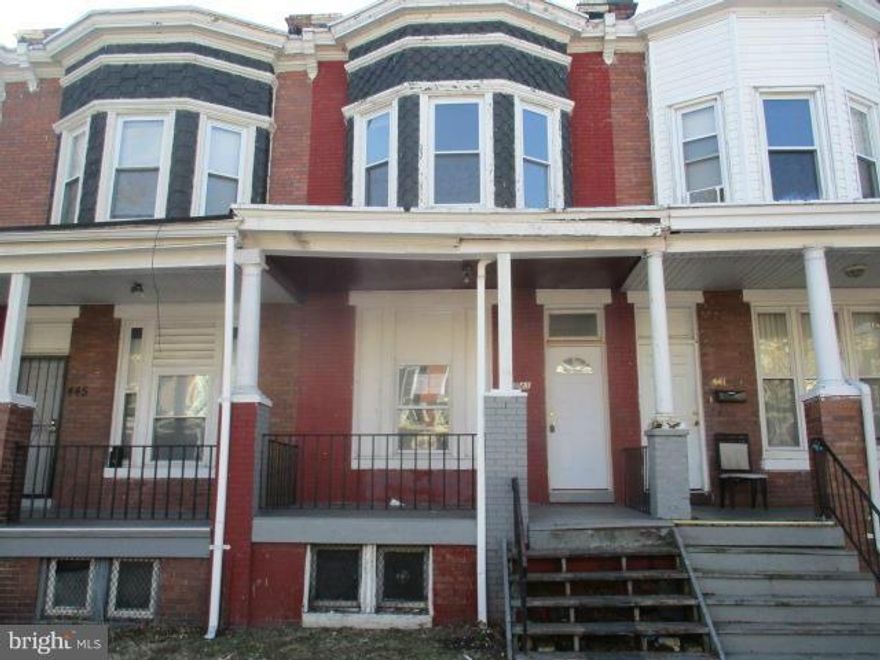 3 Level row home offers huge rooms and high ceilings. Main level bedroom or use for office. Kitchen has walk in pantry and storage room that leads to rear deck. Privacy fenced rear yard.  Upper level has 3 bedrooms and full bath. Full basement with lots of room for storage. Easy access to downtown and public transportation.Agents view docs & general remarks for details.OPENS TO INVESTORS 3.5