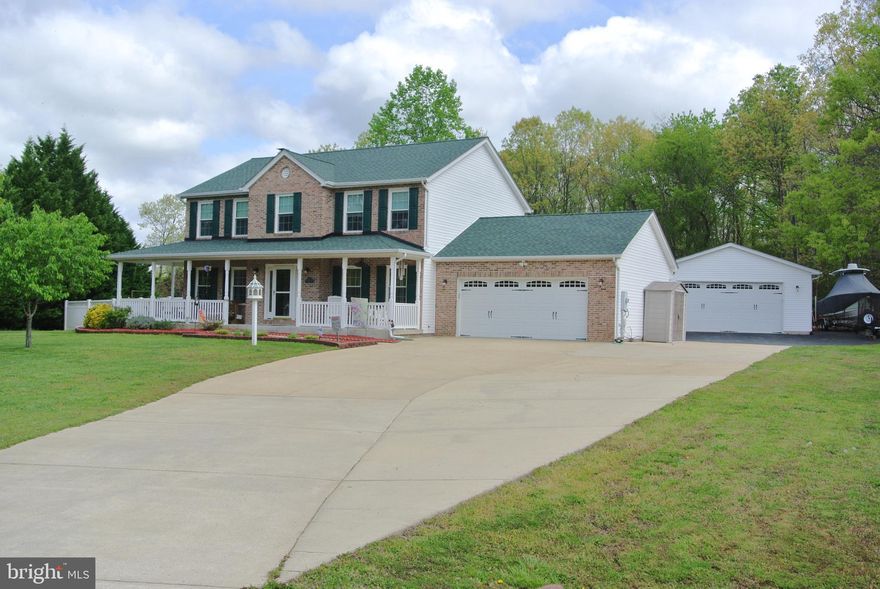 Immaculate Colonial on over three acres.  Features include 2 Car Attached Garage and 2 Car Detached Garage, Huge sun-room with Pellet stove, Propane Tank-less Hot water system, Fully encapsulated Crawl Space with Dehumidifier, Large Patio with Sculptured Concrete, 12x24 2-Story Workshop with Bay Door and Electric. This home has it all.  Great commuter location.  Updates Throughout.  Roof recently replaced.  Energy efficient windows and doors.  Close to schools and shopping.  Eligible for 100% Financing through USDA Rural Development (If Qualified)