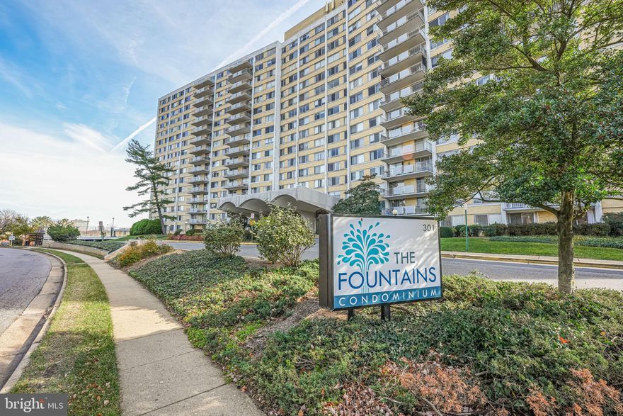 Welcome to this open and inviting two-story condo on the 9th floor of The Fountains, a modern residence offering a fantastic lifestyle in Alexandria, VA. With a den/office, one bedroom, one-and-a-half bathrooms, and 849 square feet of living space, this updated unit provides the best in comfort and convenience.

Step inside to an expansive open floor plan that flows effortlessly from room to room. The main level features a cozy living area flooded with natural light from large windows, creating a warm and welcoming ambiance. 

The thoughtfully designed kitchen features upgraded finishes and provides ample storage and counter space, ideal for both everyday meals and entertaining guests. The main level also includes flex space for an office or den with a convenient half bath, perfect for guests. Upstairs, the spacious bedroom suite offers a peaceful retreat, complete with an updated full bath and more beautiful views.

One of the highlights of this condo is the comprehensive rent package, which covers all utilities—gas, water, electricity, heating, and cooling—ensuring a stress-free living experience.

Living at The Fountains means access to exceptional amenities, including a 24-hour front desk, secure entry, an outdoor pool, basketball and tennis courts, a fitness center, a party room, and a grilling area. Commuters will appreciate the convenience of public transportation right outside, providing quick access to the Metro and the Pentagon. Just minutes from I-395, I-495, downtown DC, and Historic Old Town Alexandria, this condo is also surrounded by parks, walking and biking trails, shopping, dining, and the convenience of a Giant supermarket across the street.   This unit comes with a parking spot in the parking garage as well if you prefer to drive around town or commute.  The ease of always knowing you have parking spot after a long day!

This condo offers the perfect blend of comfort, convenience, and community—your ideal urban retreat awaits.   Sellers to completely paint the whole unit.