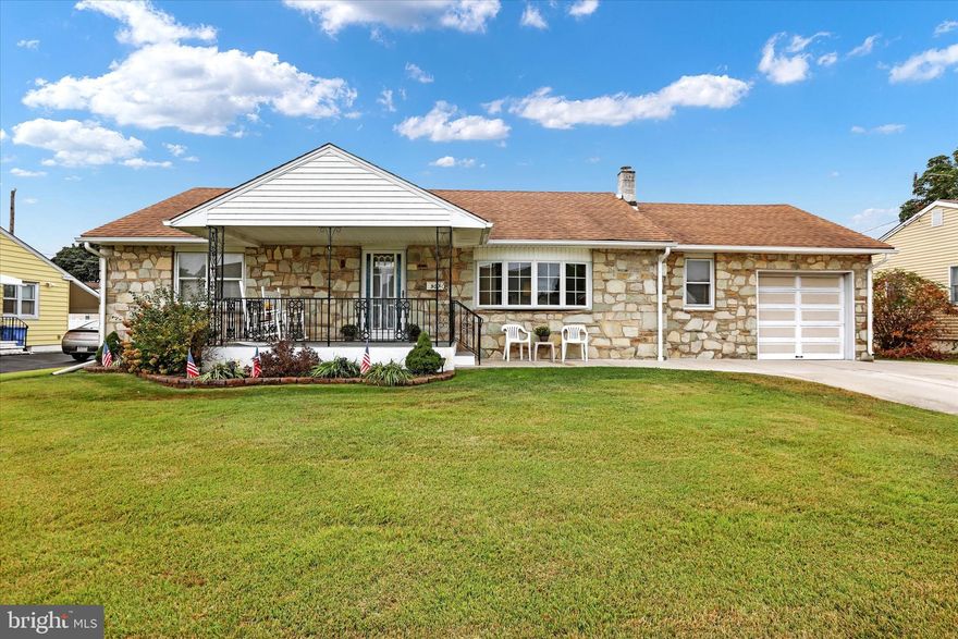Welcome to this beautifully maintained ranch-style home located in the heart of Bristol Township, where the convenience of one-level living meets the charm of a thoughtfully designed layout. Offering 4 bedrooms (with one currently used as a dedicated home office) and 1.5 well-appointed baths, this home is perfect for those seeking comfort and functionality.  As you approach, you’re greeted by a covered front porch, an inviting space to enjoy morning coffee or unwind in the evening. Step inside to a bright and spacious living room featuring a large bay window that floods the space with natural light, creating a warm and welcoming atmosphere. The adjacent eat-in kitchen is ideal for family gatherings, offering ample cabinet space and room for a dining table. Nearby, a main-level laundry area adds convenience to daily living.  The highlight of this home is the expansive remodeled finished basement, perfect for entertaining or creating a cozy retreat. It boasts a built-in bar area, a dedicated storage room, and Bilco doors providing easy access to the outdoors. Whether you're hosting friends or simply relaxing, this space is designed for enjoyment and comfort.  Outside, the large fully fenced backyard is a private oasis, complete with a covered porch ideal for family barbecues, outdoor dining, or simply enjoying the fresh air. The standout feature is the impressive 30' X 16' workshop equipped with full electrical service. Currently functioning as a woodshop, this versatile space offers endless possibilities—whether you're a hobbyist, need additional storage, or want a dedicated space for projects.  Additional features include a one-car garage, a driveway for convenient off-street parking, and a location that’s hard to beat. For commuters, this home offers easy access to major routes including the PA & NJ Turnpikes, I-95, and the Burlington-Bristol Bridge. Plus, you’re just minutes from the charming downtown Bristol Borough, known for its historic streets, local shops, and popular restaurants.