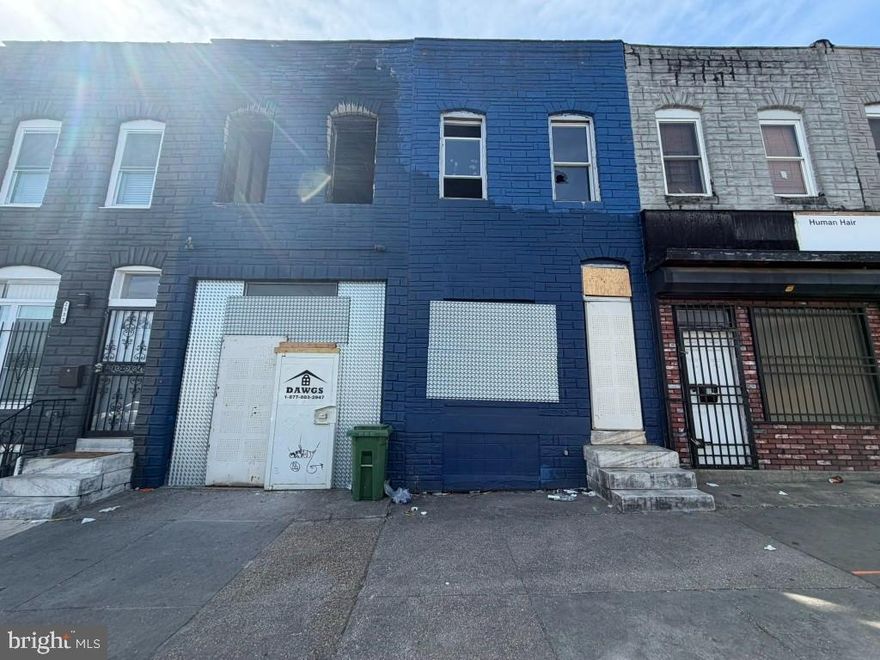 Affordable building offering a versatile mixed-use opportunity in a high-demand corridor near Johns Hopkins Hospital. This is a unique opportunity for business or live and work space. The first floor features the potential of a retail space suitable for a wide range of business uses. The second floor offers the potential of a spacious living area that can be used as an owner-occupied residence or as an income-producing unit to help offset the mortgage. Ideally located near established retailers, Northeast Market, and Johns Hopkins Hospital, this property benefits from strong foot traffic and convenient access to public transportation, with a bus line directly nearby. An excellent opportunity for investors or owner-users seeking both commercial exposure and residential or rental income in a thriving area of Baltimore.