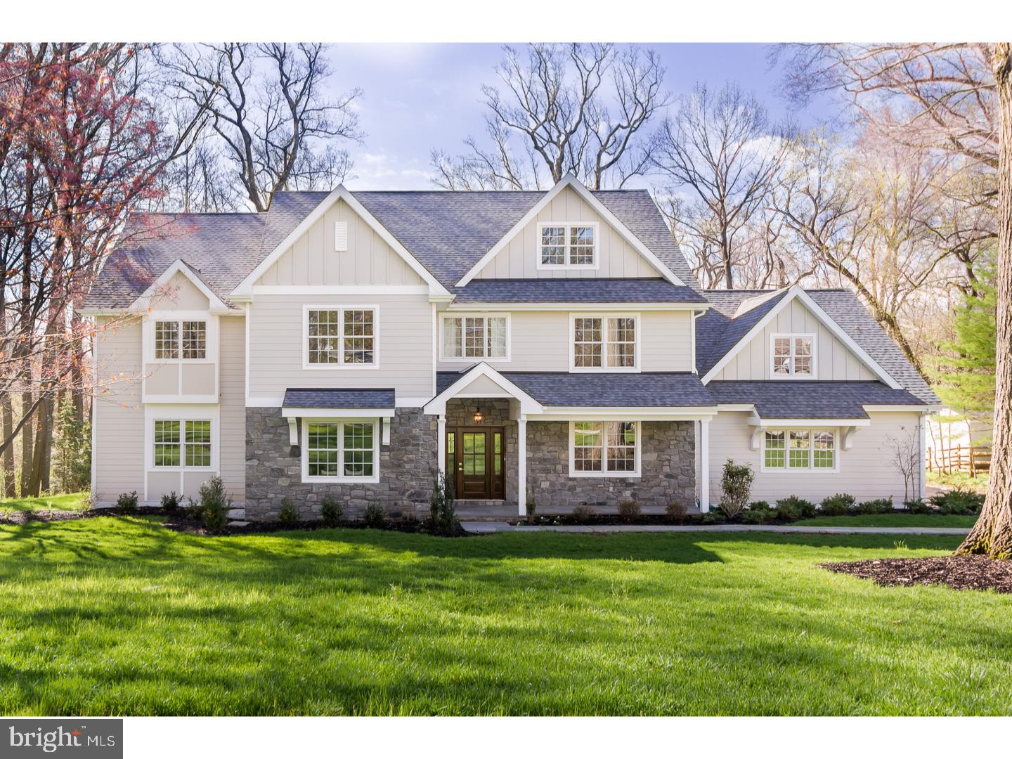 This stunning new construction estate by highly regarded BTR Construction is meticulously and thoughtfully designed for family living and entertaining. With the last touches being completed this elegant beauty has everything you've been waiting for in a premier quality-built, well-laid-out residence. Set on 2.21 scenic acres in a low-traffic location and prime family-friendly Villanova neighborhood in the Award winning Radnor school district. Walking distance to train station, and convenient to Center city, airport, Blue Route, shops & restaurants. The home's stately exterior impresses with a gorgeous stone facade, board and batten detailing, and low maintenance Hardie Plank cement siding. A majestic entryway graced by a mahogany door with beveled glass welcomes you in to sophisticated living space that afford flexibility for your unique needs and lifestyle. The expansive open floor plan is filled with natural light and complimented by transitional design finishes desired by today's families including modern lighting fixtures, the latest chic gray & white color tones, on trend cabinetry, vanities and hardware. Generous 9-foot ceilings add a wonderful feeling of spaciousness and airness throughout. Gleaming wide-plank hardwood enrich both the first and second levels. Formal living and dining rooms served by a butlers pantry with wine fridge provide a comfortable backdrop for hosting quests. Your culinary side will be inspired in the gorgeous gourmet kitchen styled with high end appliances. The kitchen connects to an open family room with gas fireplace. Also on the main level is half bath, private office, family mudroom garage entrance with docking station and storage. 5 bedrooms with ample closets, 4 full baths, laundry room, and bonus room fully customizable to suit any need. The master suite is brightened by windows on 2 exposures, with double walk in closets, spa like bath featuring heated floor, soaking tub & frameless glass shower. Other highlights include 3 car garage, finished 3rd floor, 2 fully finished rooms in the lower level, multiple storage options, sprawling property that can easily accommodate a pool or even tennis courts.