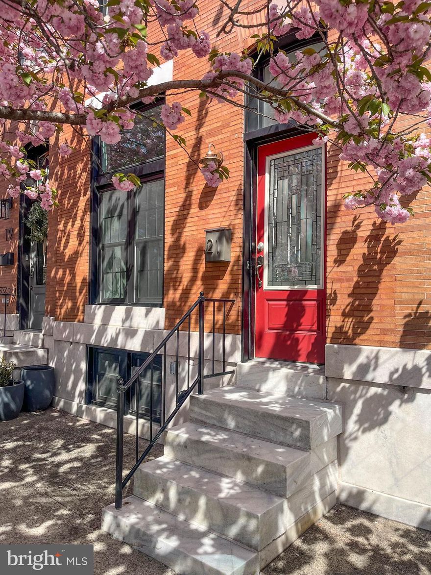 3 Bedroom, 2.5 Bath Patterson Park-front home features an upgraded kitchen and baths, 2nd floor laundry, and an expansive rooftop deck. With over 2,000 sqft of well-maintained finished space, exposed brick and hardwood floors throughout, this home is inviting and spacious. The open concept first floor features soaring 9 ft ceilings, a family room, dining room, gourmet kitchen and half bath. The kitchen is complete with 42" cabinets, stainless steel appliances, quartz countertops, a large island and breakfast bar. The back door walks out to a fenced stone paver patio, perfect for grilling season. On the second floor, you are welcomed to a sitting room with built-in bar featuring reclaimed wood countertop and mini fridge, and walk out access to a 220+ sq ft rooftop deck. The 2nd floor hallway bath shines with an original clawfoot tub, double vanity and marble shower complete with the ultimate at home spa experience; oversized shower head, hand sprayer and body sprayers. The second floor bedroom overlooks the park, with amazing afternoon sunlight and crown molding. A washer and dryer on the second floor is the ultimate convenience. The third floor boasts bedrooms two and three, both featuring large closets with built-in storage and organization. In the hallway you will find another luxurious bath with double vanity, and three piece marble spa shower. The basement is finished and can be used as a home office, guest room, play-room or all 3! This location has everything you could want; Patterson Park as your front yard, walkable to Canton Square and excellent restaurants. Close proximity to numerous schools including Hampstead Hill Academy, Patterson Park Public Charter School, St Casimir Catholic School, and Archbishop Boarders School. Easily accessible grocery shopping including Safeway, Harris Teeter, Whole Foods, Sprouts, Target and BJ's. Street parking is consistently available right out front.