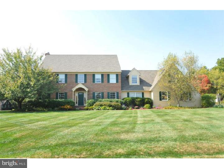Welcome to this Pisani custom built home located on a premium lot at the end of a cul-de-sac.  This center hall classic with sun drenched rooms is beautifully maintained by the original owners and offers geothermal HVAC, invisible fencing,hardwood flooring on both levels and a bonus room above the garage. The formal living room has pocket doors that open to the family room with accent lighting, brick wood burning fireplace and sliding doors to the deck for outside entertaining. The dining room is perfect for holiday dinners. Enjoy cooking meals in the remodeled kitchen with light cherry cabinets, stainless steel appliances, and exquisite Juparana Cascadora granite. A powder room, study and large laundry room with outside exit finish the 1st floor. The master suite offers a cozy sitting room and a newly updated bath with custom cabinets by Caanan Cabinetry and Forge Beige Marble counters. The 3 additional bedrooms are spacious with ample closet space. This home has great curb appeal with custom brick walk way and exceptional landscaping. Minutes to the Borough. A Must See!