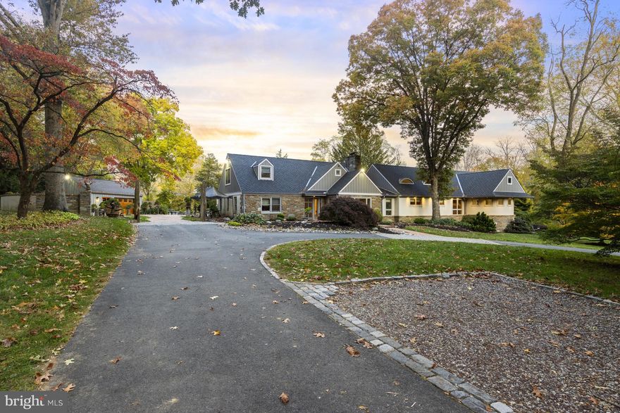 A work of art in the middle of a private oasis! 104 Doe Lane delivers a contemporary home with a lifestyle unparalleled on 5.9 acres of scenic views. A gardeners dream with established gardens and a Hugh Lofting Timber Frame/Greenhouse. A massive addition in 2006/2007 transformed this ordinary Cape Cod into a the modern dream house it is today. With 4BR and 4 full baths there is plenty of room for family and friends. The addition included a massive great room and main level primary suite with soaring vaulted ceilings and glass walls for optimal viewing of the property grounds. The recently installed Waterbury kitchen is a Chef's dream and can easily access the massive deck running the length of house and including a water feature off of the primary suite. An additional bedroom/office and full bath are on the other side of the house on the main floor. Head upstairs to find 2 additional large bedrooms and a large updated bath. Head down the one-of-a-kind suspended stone and stainless-steel staircase to the walk-out lower level which features a large gallery space and game room with fireplace, kitchenette and full bath. The private grounds are picturesque and feature a custom pool and spa and fully stocked koi pond. A detached garage doubles as an extensive workshop. Additional features include a whole-property deer prevention fence, ornate architectural design features throughout the house and property, main house roof installed 2019, 2 tankless water heaters. Enjoy the privacy and remoteness of this unique property while being just minutes from Downtown Kennett Square, Longwood Gardens, Wilmington and all that the area has to offer!