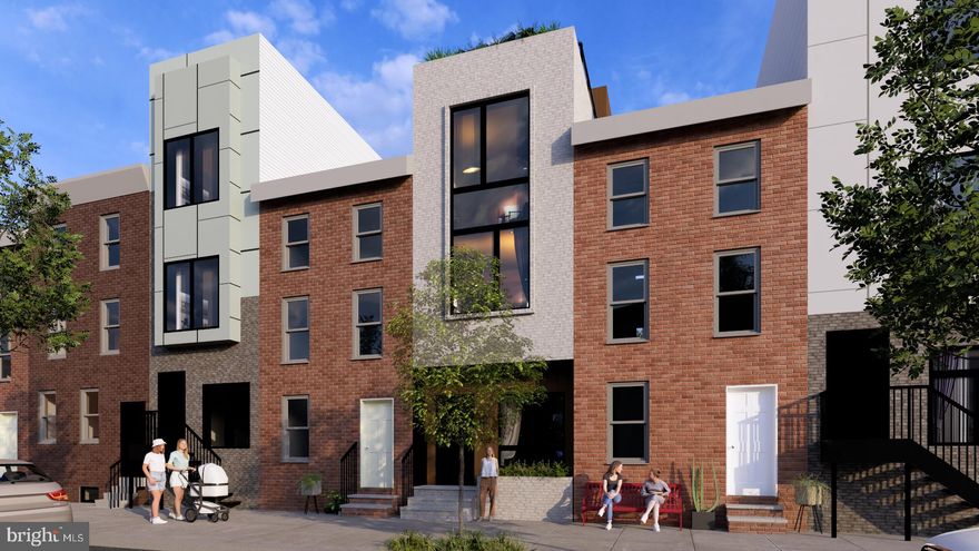 Welcome to Coral Street — an opportunity to build and own a striking single-family townhome that seamlessly blends modern architecture with thoughtful urban living in the heart of Fishtown. From the moment you arrive, this home is designed to impress with its refined façade, recessed entry, and beautifully planned streetscape featuring a lush rain garden and street tree—enhancing curb appeal while creating a welcoming connection to the neighborhood.

Inside, the home is centered around a dramatic skylit atrium staircase wrapped around a living tree, filling the space with natural light and a sense of calm. The spacious living area flows seamlessly into a beautifully designed kitchen —perfect for entertaining—and direct access to a private backyard through glass doors. The finished basement adds valuable versatility, featuring a bedroom, full bath, and a comfortable living area ideal for guests or additional entertaining.

The proposed home to be built offers 4 spacious bedrooms and 4 full bathrooms, including a full-floor primary suite designed as a true retreat. This level features a generous walk-in closet, spa-like ensuite bath, wet bar, and access to a private roof deck with city views—perfect for relaxing or entertaining. A green roof and thoughtfully integrated outdoor spaces further enhance the home’s connection to nature while providing additional privacy and comfort.

Located just minutes from the vibrant Frankford Avenue corridor, this home is within walking distance to local favorites like Suraya, La Colombe, Mulherin’s Sons, and much more with easy access to the Market–Frankford Line, major roadways, Northern Liberties, and Center City.

A rare opportunity to build a truly distinctive, design-forward home that brings together modern living, natural elements in one of Philadelphia’s most sought-after locations and well-located lots.