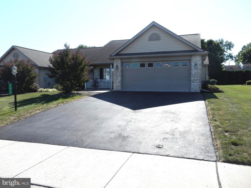Ranch style duplex located in the Boro of Chambersburg.  The floor plan is open and airy.  Home has 3 bedrooms and 2 full baths.  Luxury Plank flooring thru out the home, except in the 2 baths.  The hall baths, has a walk-in jetted tub, and back lit mirror over the vanity.  Primary suite has its own private bath and walk- in closet.     Third bedroom can be your office or study. This room you can access the awning covered patio, thru the sliding doors.   Home has been freshly painted thru out. New stainless-steel appliances in the kitchen.  Professionally landscaped and a new awning installed over the patio in August.  Shed in rear of the property for extra storage.  Garage is attached and has attic space above the garage for more storage.