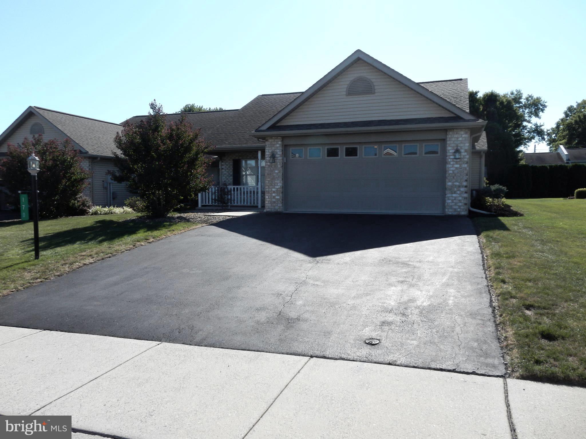Ranch style duplex located in the Boro of Chambersburg. The floor plan is open and airy. Home has 3 bedrooms and 2 full baths. Luxury Plank flooring thru out the home, except in the 2 baths. The hall baths, has a walk-in jetted tub, and back lit mirror over the vanity. Primary suite has its own private bath and walk- in closet. Third bedroom can be your office or study. This room you can access the awning covered patio, thru the sliding doors. Home has been freshly painted thru out. New stainless-steel appliances in the kitchen. Professionally landscaped and a new awning installed over the patio in August. Shed in rear of the property for extra storage. Garage is attached and has attic space above the garage for more storage.