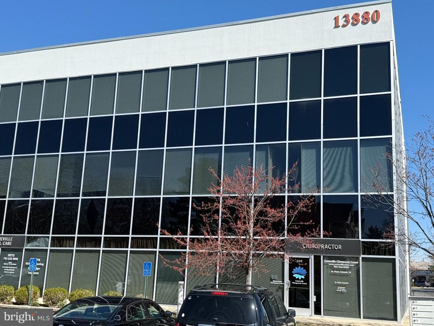 Three-story freestanding medical office condominium building in Centreville, VA.  This highly visible and accessible unit is on the corner at street level with its own external access, facing Braddock Rd.   Professional 1200 SF office suite with waiting area, lobby, multiple exam rooms, storage room, offices, and a private restroom.    Xray room is lead lined if new owner needs it.   Great window line with southern exposure for great daylight.   

Office space is very functional and can serve multiple uses including but not limited to medical, attorneys, insurance agencies,  real estate, personal services, or mortgage offices.

Tenant in Place until end of April 2026 - all showings to be scheduled with notice to not disrupt tenant.