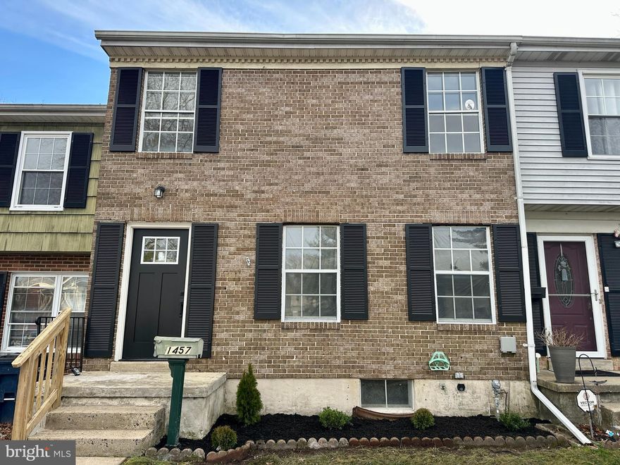 Welcome to 1457 Harford Square Drive. This beautifully renovated townhome offers 4 bedrooms, 2.5 bathrooms, and over 2,100 square feet. The main level features luxury vinyl plank flooring throughout, a spacious living room, dining area, and a renovated kitchen with new cabinetry, quartz countertops, and stainless-steel appliances. Upstairs, you’ll find three generously sized bedrooms, including a primary suite with a renovated en-suite bathroom, along with a fully updated hall bathroom. The finished lower level offers new flooring, a potential fourth bedroom, and walk-out access to the rear yard, perfect for guests, a home office, or additional living space. Don’t miss this move-in-ready opportunity. Schedule your private showing today!