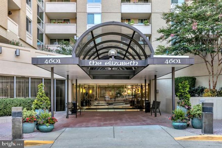 Welcome to The Elizabeth! An elegant building in the Village of Friendship Heights, offering great amenities, including an indoor pool, gym, and 24-hour front desk service.

This lovely unit is among the largest condos available, spanning 1,326 sq. ft. It features two bedrooms, two full bathrooms, a spacious living room, a separate dining room, and a full-sized kitchen with granite countertops and stainless steel appliances. Enjoy a south-facing balcony, large windows, ample closet space throughout, and an in-unit washer and dryer.

The primary bedroom boasts abundant natural light, a large walk-in closet, and a separate wall-to-wall closet. The remodeled ensuite bathroom includes a double vanity and granite countertops.

Rent includes one garage space and all basic utilities except cable and internet.

The Village provides a free shuttle bus to the Friendship Heights Red Line Metro stop, several grocery stores, and more—conveniently stopping right outside the lobby. This prime location offers an easy commute to downtown D.C. and quick access to I-495 and I-270. 
Welcome home!