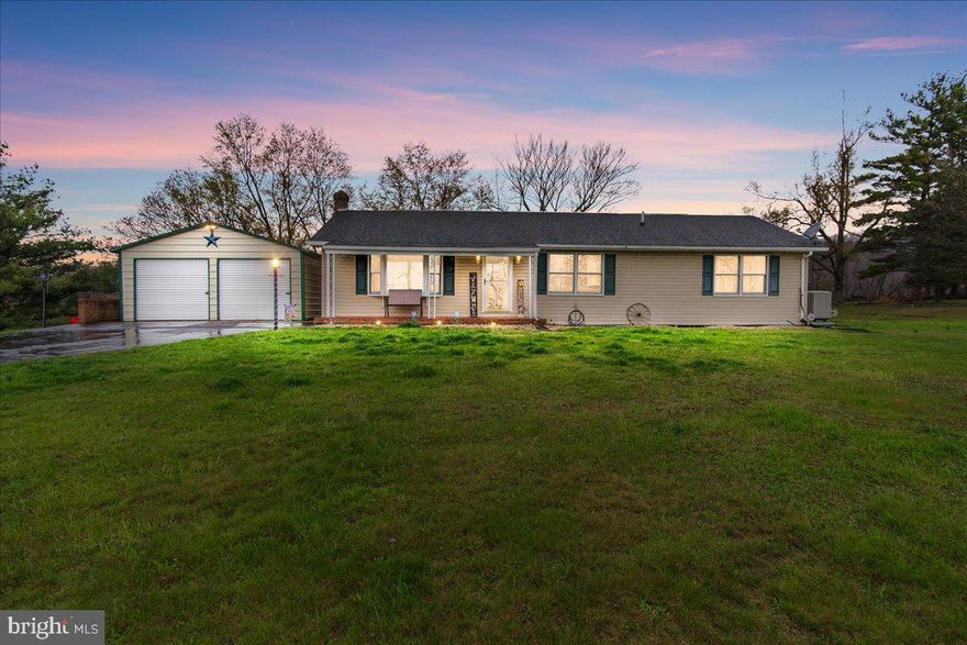 Is it time for country living?  This well-maintained Rancher might be the perfect spot for you!  Open concept living/dining/kitchen is a great space for your family.   A door from the kitchen and a sliding glass door from the dining room open onto a maintenance-free composite deck which looks out onto a beautiful country scene.  3 bedrooms & 2 baths on the main level.  Partially finished basement with outside access.  
Large unfinished utility space ready to be your personalized laundry & storage room.  The well pump is just over two years old, the heat pump is about three years old, and the shingle roof is about five years old so you have peace of mind that you'll be warm, watered, and dry for years to come.
     Outside, on your approximately one acre lot, you'll find a less than 2 year old detached two car garage.   There are two outbuildings for storage and plenty of yard space for family fun.  
      So, IS it time for country living?  Schedule a showing, stop on by, and see for yourself.