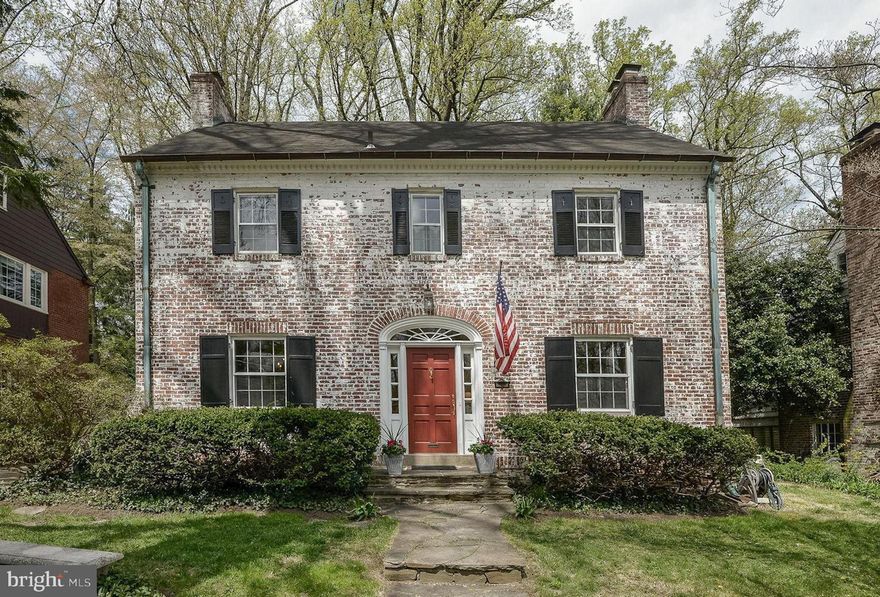 Sun-filled center hall Colonial in Rollingwood offering five bedrooms on the upper level and a total of four full baths and one half bath.  Owner's bedroom has a gas fireplace and a beautiful en suite full bath. Four additional bedrooms and two full baths complete the upper level.  Lower level features a recreation room and office/guest room.  Beautiful architectural details, wide entryways, variegated width hardwood floors, wood burning fireplace in the living room.  Bright dining room with built-in corner cabinets.  Updated kitchen with stainless steel appliances, granite countertops and adjoining spacious family room with patio and driveway access. Charming covered patio, storage shed and two car parking. Close to parks, trails, walk to Brookville Market, Metro Bus and one mile to the future Chevy Chase Purple Line.