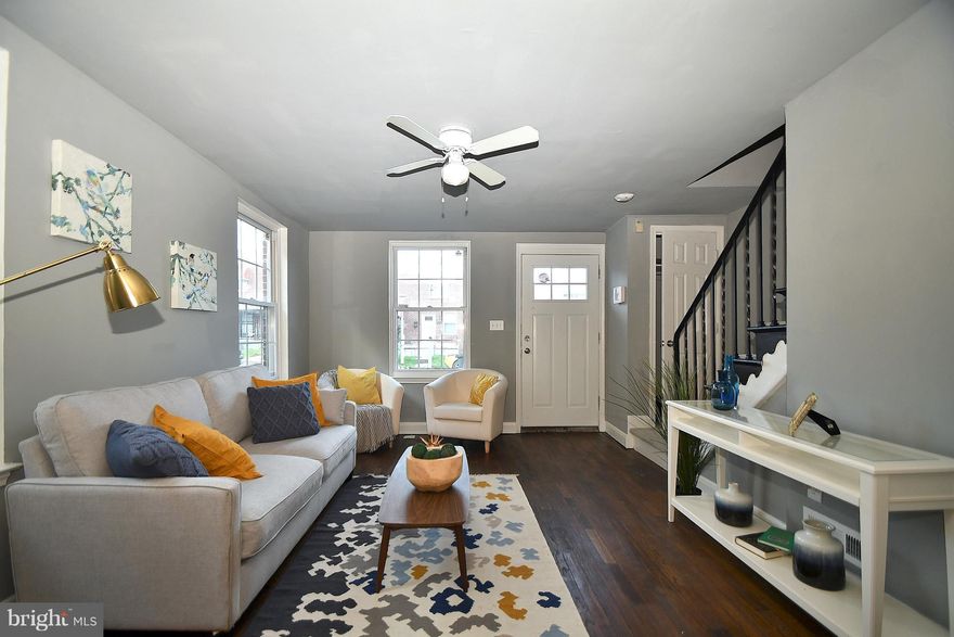 Charming Renovated End Unit. Full of great features including Hardwood Floors, Recessed Lighting, Plush wall to wall carpet. Gourmet Kitchen with Granite Counter tops, stylish back splash & Stainless Steel Appliances. Off-Street Parking potential. Finished basement with outside entrance. Fenced yard. Half bath on the main level. Spacious dining/kitchen combo. Home Warranty + $3,000 closing help