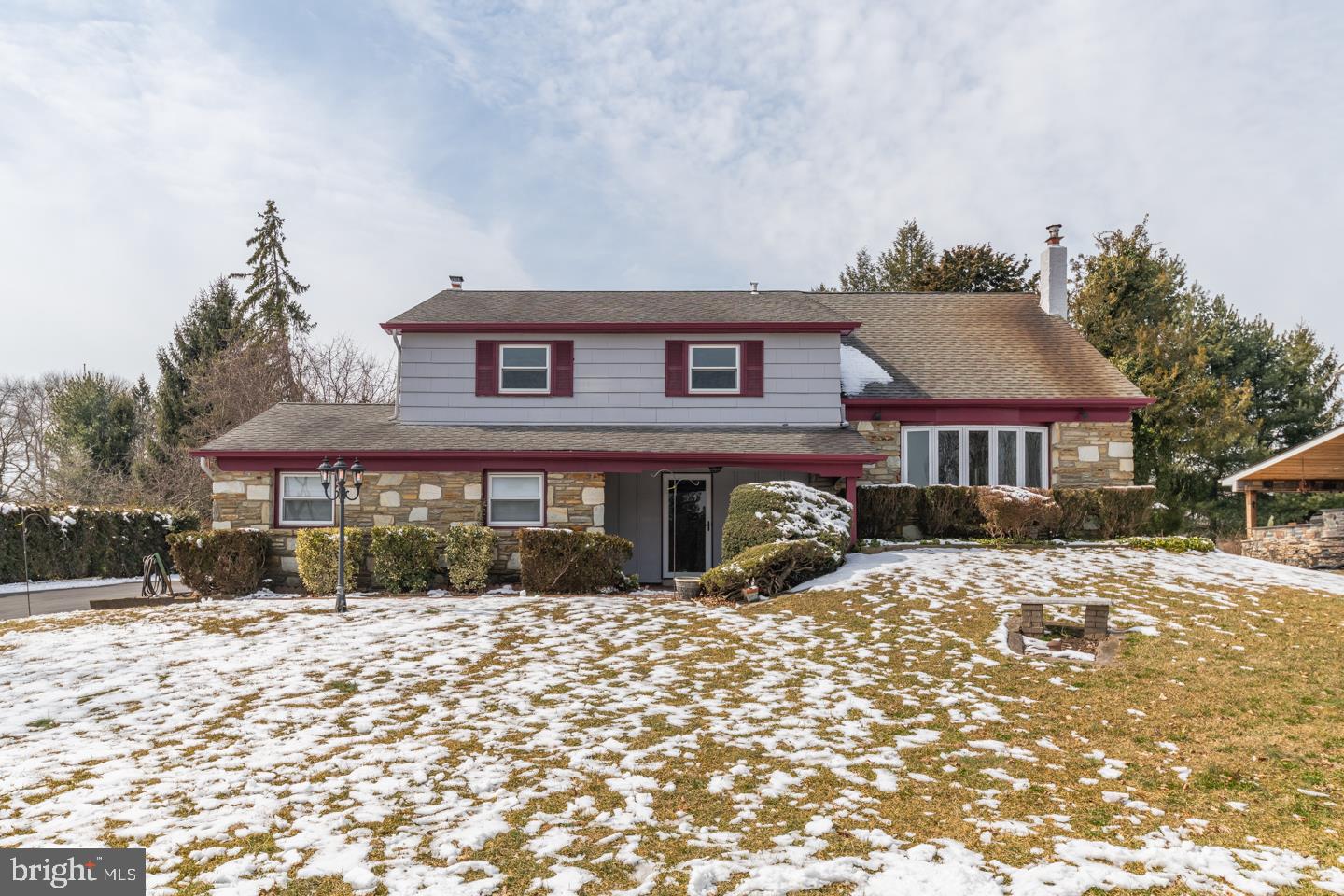 Great location in Lower Makefield Township!  As you approach this 4 bedroom 2.5 bath home you will notice the long wide driveway with parking for 8 cars and the side entry 2 car garage.    Step under the covered front porch and inside to the open foyer with tile floor, powder room and garage access.  In front of you is the family room with brick wood burning fireplace, built in bookcase and access to the covered rear patio.  Up a few stairs you will find the eat in kitchen with stainless steel appliances, painted cabinets and granite countertops.   From the kitchen you can access the large dining room and living room with bay window, both of which have hardwood floors.   There are vinyl replacement windows throughout as well.   Upstairs has 4 spacious bedrooms, all of which have hardwood floors.   The master bedroom is large, with ample closet space and a full master bathroom with shower.   The hall bathroom has an updated tiled bath.   Completing this home is the finished basement, with a separate rec room and bilco doors to the outside, a utility room with water softener system and radon system already in place, and laundry room.    Last but not least is the backyard with beautiful inground pool and hot tub!   There is also a dedicated line for the generator which the owners are leaving for the future buyers.   The lot is fully fenced, and a shed for extra storage is located in the back.    Great location with easy access to I-95 at the Scudders Falls Bridge and in the fabulous Pennsbury School District.