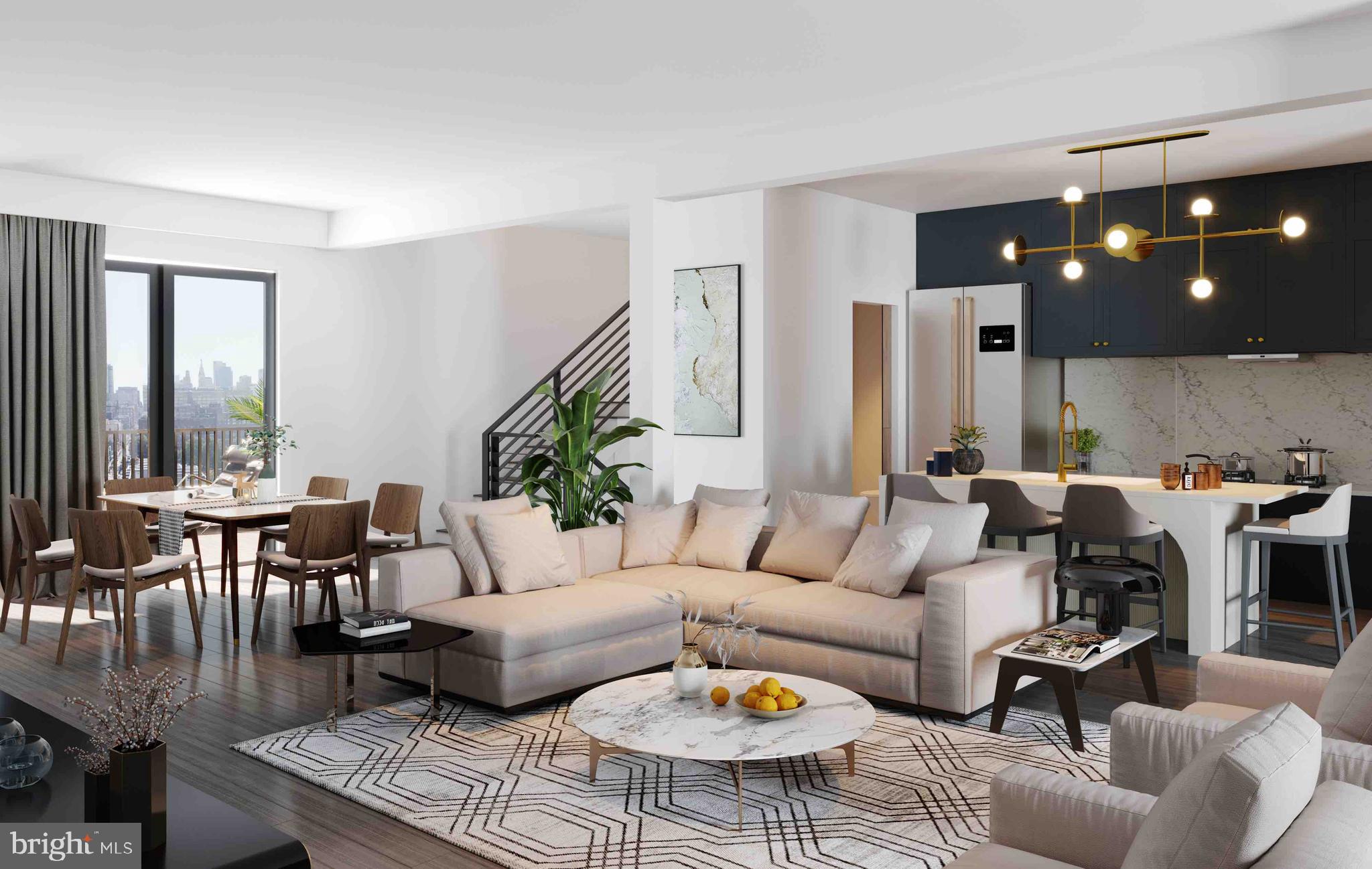 Positioned between Fairmount and Northern Liberties is The Residences at Park Avenue, a community of 28 semi-custom 21.5' ultra wide homes scheduled for completion in the Fall of 2022. For a limited time, these homes are available at a pre construction price with opportunities to customize. Statement-making lighting pieces hover proudly as you enter the first floor where you’ll find a bedroom, full bathroom, and bright office area. Wood flooring, designer light fixtures, and strategically placed accent lighting are just a few of the high-end features that adorn these homes. Heading upstairs you will find the open concept floor plan that allows the living and kitchen areas to blend seamlessly together. Exploring every corner of this floor, you will discover convenient features designed for entertaining and everyday life. The kitchen area features a quartz island with optional elegant under-counter lighting and tambour paneling, GE appliances, and soft close cabinetry. To create intimate evenings with family or friends, opt for the built in Sonos speaker system, smart lighting controls to dim the lights, and craft a cocktail at the built-in beverage & wine station. Then open the sliding doors off the living area to your second floor patio to enjoy an evening under the stars, a space perfectly suited for morning pastries and coffee to grilling and cocktails. The third floor bedrooms are bright open spaces that can be upgraded with custom closets and smart lighting systems. Entering the main bedroom you’ll love the spa-like bathroom with finishes thoughtfully selected by professional designers, optional heated floors extending into the shower, and a frameless glass shower. Finally, the fourth level is your outdoor oasis– a 400+ sq ft deck with views of Center City and Northern Liberties. Choose to furnish this space with a pergola, decorative string lights, outdoor Sonos speakers, and accent lighting for a truly turn-key outdoor area that will inspire your next alfresco dinner or intimate soiree. With tech & security features that can create the foundation for a true “smart home” ecosystem, your wildest Alexa and Google home capabilities come to life. Complete this setup with electricity & water meter monitors, smart door locks, wifi boosters, and a 2Gig Edge All-In-One-Interface– every inch of this home can be prepped to create end-to-end technology experiences. At The Residences at Park Avenue, you have the best of both worlds, one where you have instant access to sophisticated dining and an urban feel. Hop on the Broad Street Line and see a show, or remove yourself from the hustle of the city in the greens of Fairmount Park. Steps away from your front door are convenient everyday spots like Aldi, Santucci’s Pizza, and numerous cafes or coffee shops. After your day is over, a convenient night out at The Met, Osteria, Cicala, Thirsty Dice or the speakeasy at the Divine Lorraine are all within a 5 minute walk. Notable standard features of these homes include a double carport, 9ft ceilings, a finished basement, and a FULL 10 yr tax abatement. Buyers can also choose to take their home to the next level with optional upgrade packages that include curved waterfall islands, outdoor decks, indoor and outdoor Sonos speaker systems, electric vehicle charging stations, smart lighting, tankless water heaters, wine & beverage centers, GE Cafe appliances, and much more. A la carte upgrades can include electric vehicle charging stations, additional powder rooms, and pantries.  Contact us for a detailed view of the upgrade packages. Don’t miss your chance to own one of these incredible homes at The Residences at Park Avenue. Total square footage includes a fully finished 711 sq.  ft basement.  Schedule your showing today!