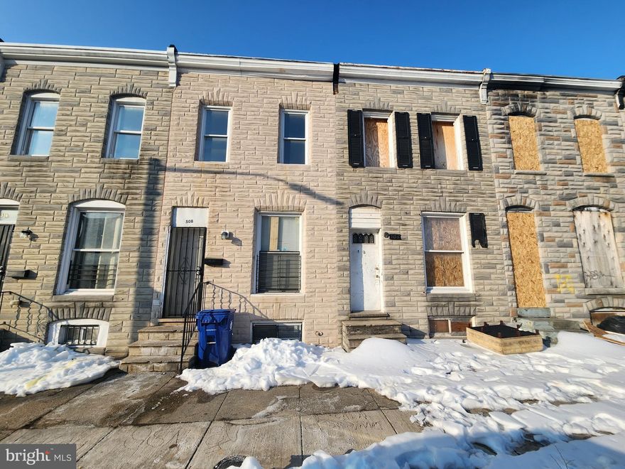 ONLINE AUCTION: Bidding begins 2/26/2026 @ 10:00 AM. Bidding ends 3/2/2026 @ 11:10 AM. List Price is Suggested Opening Bid. Deposit: $5,000.

2 Story Townhouse located in the Carrollton Ridge area.
JUST MINUTES to Carroll Park and Westside Shopping Center.
Easy access to major traffic artery Wilkens Ave.
Property is Vacant.