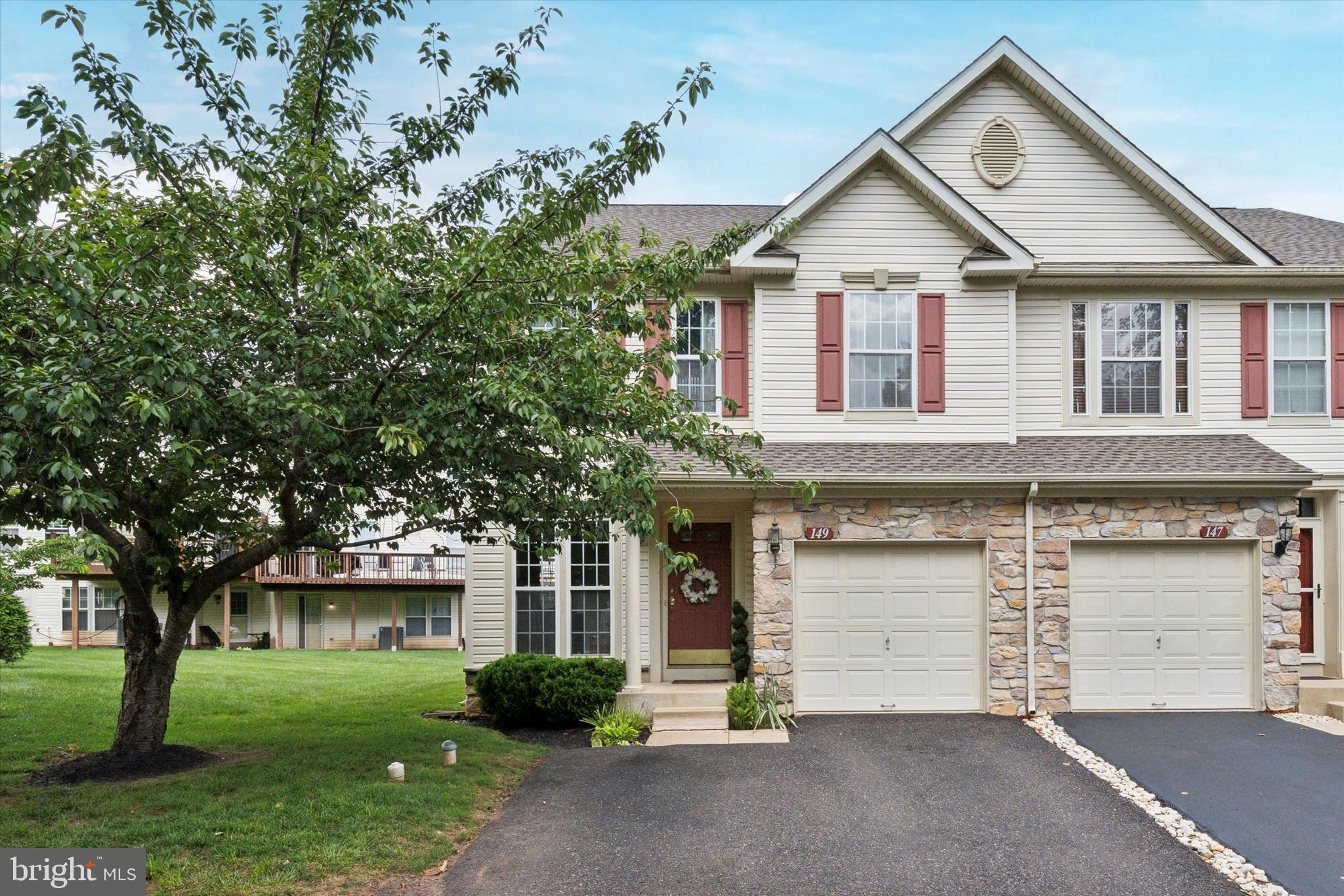 Meticulously maintained and tastefully updated Bright End Unit that is surrounded by open space in the highly desirable Perkiomen Valley School District and sought after community of Heritage Park Condominium Association. This 3BR/2.5Bath home is flooded with natural light and has a nice sized living room, dining room and a very spacious family room that opens up into the kitchen with sliders to the large rear deck. The entire first floor has gleaming hardwood floors and a lovely bay window that is bumped out for extra space. The finished lower level is complete with rough-in plumbing ready for an extra bathroom. There is additional unfinished space for storage. The 2nd floor boasts 3 large bedrooms with great closet space, with newer carpet and paint. The primary suite has a vaulted ceiling, large walk-in closet en-suite bath with jetted tub, separate stall shower, double sink and skylight. There is a newer upgraded hall bath with granite sink bowl, tub and shower. Convenient 2nd floor laundry room completes the upper level. Private driveway parking for 2 cars, a one car garage and extra parking directly next to the house. Recent Updates Include: New Hot Water Heater 2024, New Deck 2023, New Carpet 2021, Wood Accent Wall 2021. Association Fees include tennis/basketball courts, club house, fitness center, tot lot, lawn, snow, trash and exterior building maintenance which includes the Roof/Siding. The community provides a plethora of amenities and is situated across from Waterworks Park with baseball/soccer fields, playground and jogging trail! Conveniently located within a few minutes of Providence Town Center; featuring The Movie Tavern, shopping, Wegmans, and restaurants as well as Glaxo Smith Kline, Pfizer, Dow Chemical campuses, and 422. Don't miss this opportunity to own one of the best values in Collegeville! Everything you could possibly want and need in your new home. Schedule your appointment today!