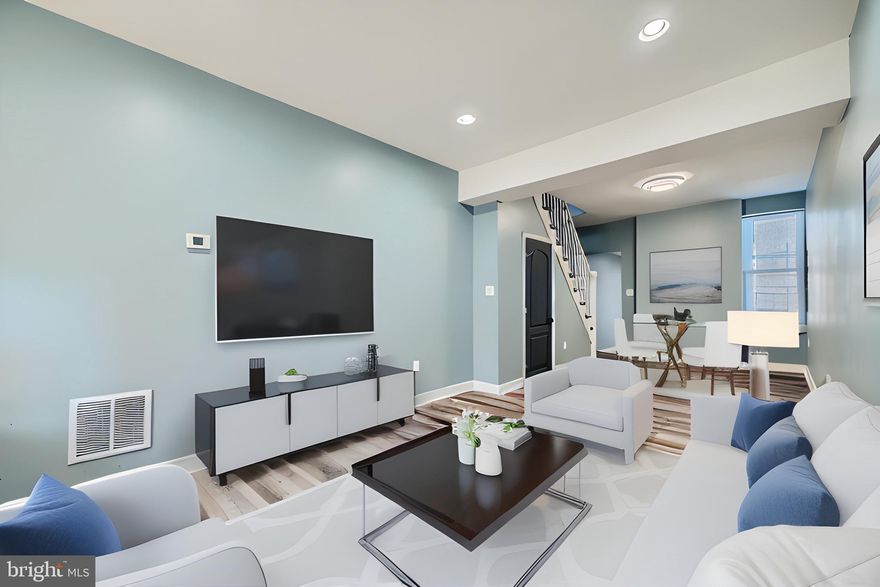 You'll Love This Home! This spacious and private end-of-group townhome underwent an incredible renovation. The property was taken down to the framing and entirely rebuilt, featuring a new kitchen, bathroom, electric, HVAC, and plumbing! Step into the open-concept, modern main floor with beautiful hardwood floors in the living and dining rooms—plenty of space for oversized, comfy couches. The renovated kitchen boasts granite counters, stainless steel appliances, tall wood cabinets, and seamless access to your large fenced-in back patio—an ideal spot for entertaining. Upstairs, discover three generously sized bedrooms and a bonus office or lounge area. The second-floor primary bedroom feels like a grand master suite with a beautifully renovated bathroom, adjacent washer and dryer, and an additional lounge or office space. On the third floor, two impressive bedrooms await, complete with ample closets and abundant natural light. A full basement provides perfect storage or a workshop/craft area. The impressive backyard, spanning over 40 feet, backs up to the Mount Clare Community Garden. Enjoy a fantastic location just blocks from Union Square, Mount Clare Shopping Mall, and a mere 5-minute drive from Rt95/395 and M&T Bank Stadium. Don't miss out! Schedule your tour today! And with our 12-month ‘Buy it Back or Sell it for Free’ guarantee*, it’s a love-it-or-leave-it situation! Have a home to sell? Buy this home, and we'll buy yours for cash!* Schedule your tour now!