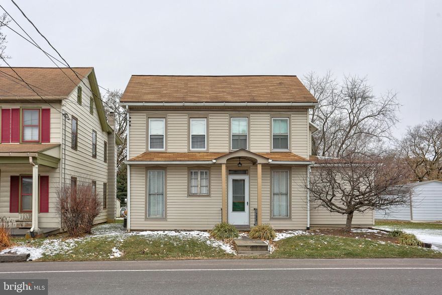 Great location in Brownstown, close to US- 222. Large, covered composit back deck & nice paver patio. Off street parking and detached garage with large attached workshop and dog kennel. Spacious eat-in kitchen, and lots of original decorative woodwork.