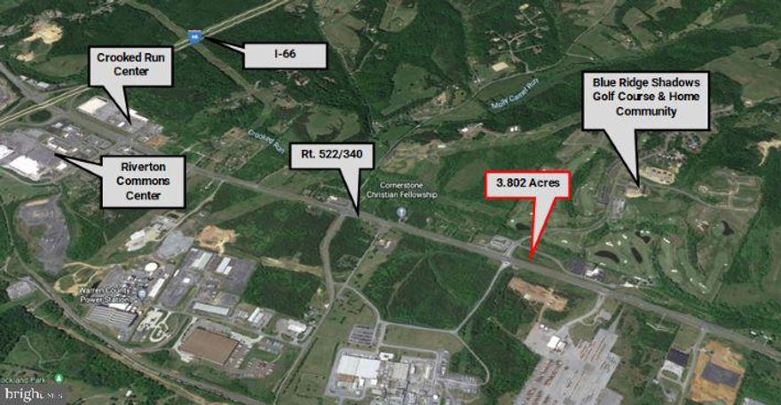 3.8 Acres of Commercially zoned Land on Rt. 340/522.  Hotel and restaurants are next door to this property.  Ideal development parcel with excellent access and road visibility.