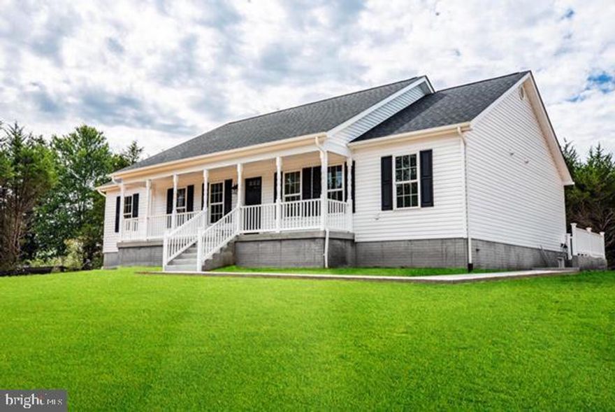 Brand New Home- Lake Anna *Move in September 2020* Single Level Home w/ 1900+ Finished Sq Ft, Plus 1900+ Unfinished Basement w/Plenty of Room to Grow! Home Offers; 4 Bedrooms, 2.5 Bathrooms, Huge Great Room, Vaulted Ceilings, Bright White Gourmet Kitchen w/Granite & Stainless Steel, Separate Dining Area, Generously Sized Bedrooms w/Split Floor Plan, Fabulous Bathrooms w/Tile & Designer Finishes, & Main Level Private Home Office or 4th Bedroom, &  Main Level Laundry Room. Enjoy Quiet Evenings on Large Country Font Porch & Sundeck! Home Sits on nearly 7 Private Acres. Minutes to Lake Anna State Park, Restaurants, and Winery! Optional 2 car garage-call for info (540) 322-7377. Photos of previously sold home-similar finishes.