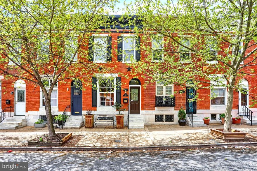 Enjoy city living in this 1,324 sq ft town home located 1 block from beautiful Patterson Park. Bright open floor plan with exposed brick. Freshly painted, brand new carpet upstairs. Beautiful hardwood floor on the first floor.Hand scraped teak, wrap around granite, breakfast bar w/ prep bar, custom molding. SS appliances, front load washer, massive master bedroom w/ walk-in closet, and bath, soaking tub, corner shower, 10 ft privacy fence in back with large shed that is less than a year old. Near restaurants, stores, transportation, Hopkins. Home warranty offered as well as seller subsidy available. A must see.... won't last long.